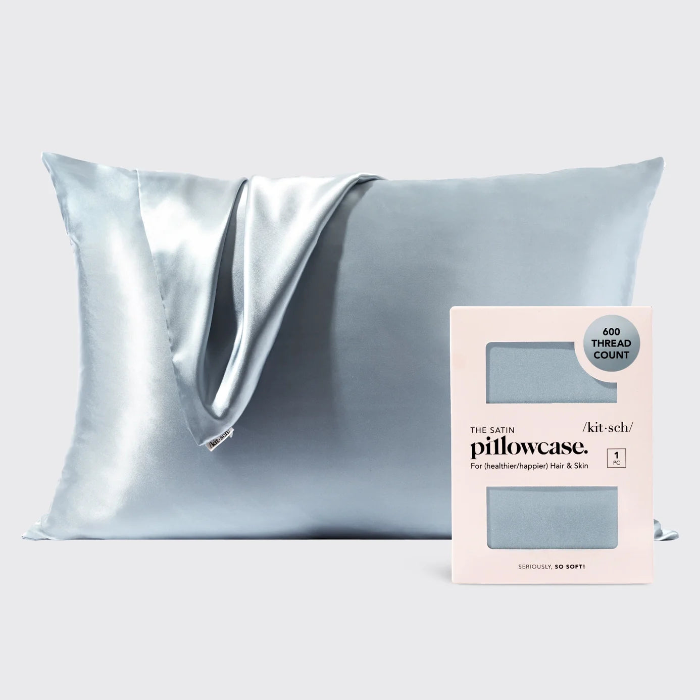 Kitsch Standard Satin Pillowcase for Hair & Skin - Soft Cooling Pillow Cover for Women & Men - Perfect for Beauty Sleep, Curly Hair Protection & Nighttime Skincare Routine