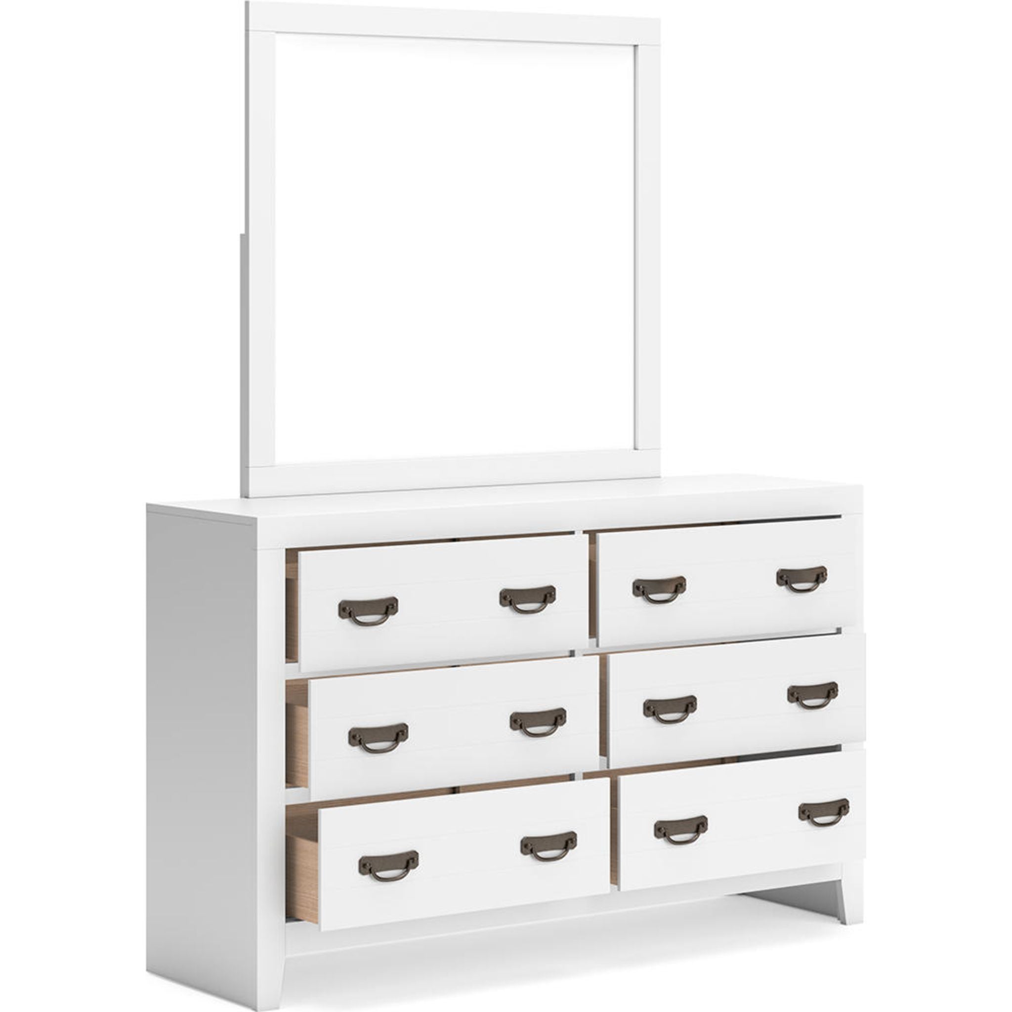 Binterglen 6-Drawer Dresser with Mirror - Modern Bedroom Furniture for Storage & Organization - Perfect for Master Bedroom, Guest Room, or Nursery