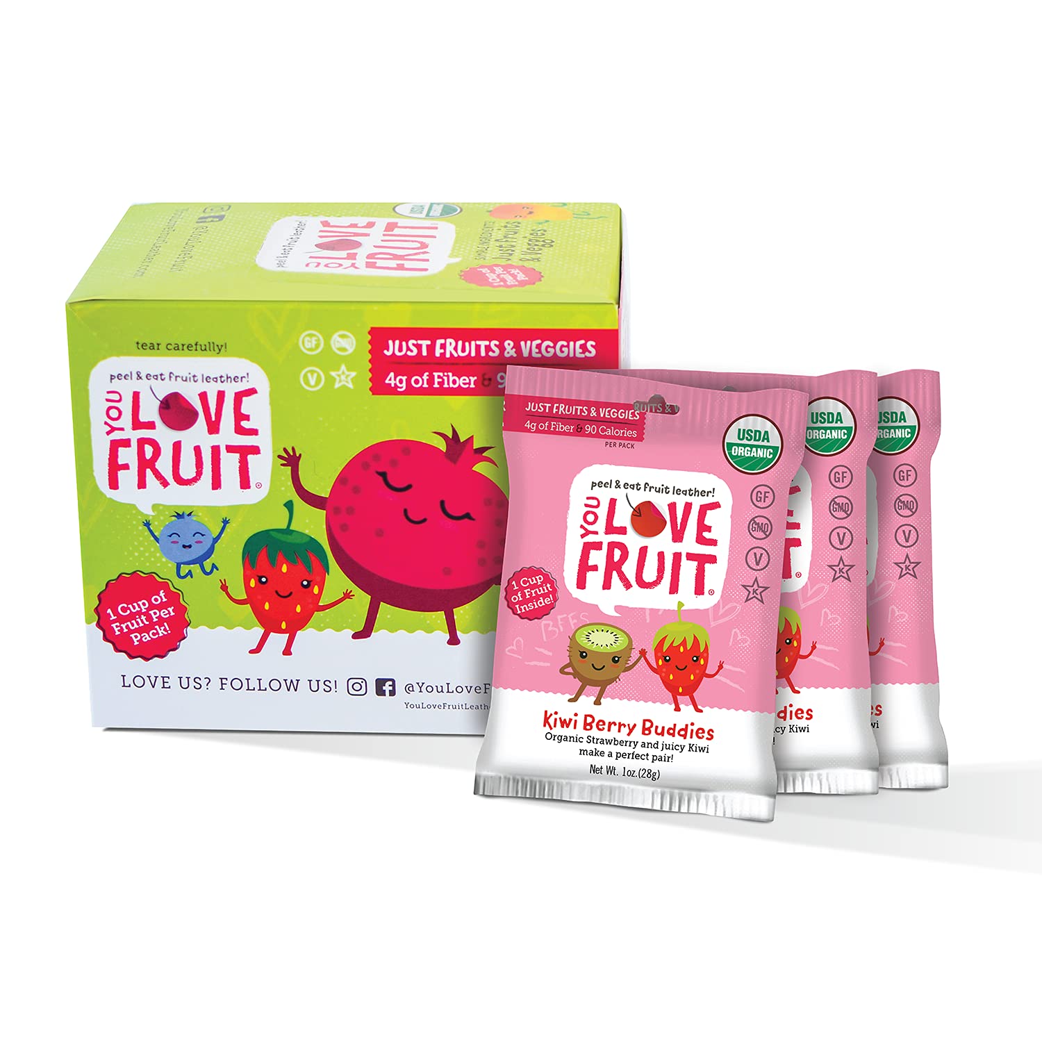 All Natural Kiwi Berry Fruit Snacks - Healthy, Gluten Free, Non-GMO, Vegan, Low Carb, Low Fat, Kosher Variety Pack (1.0 oz, Pack of 12) | Perfect for On-the-Go Snacking, Lunch Boxes & Gift Baskets