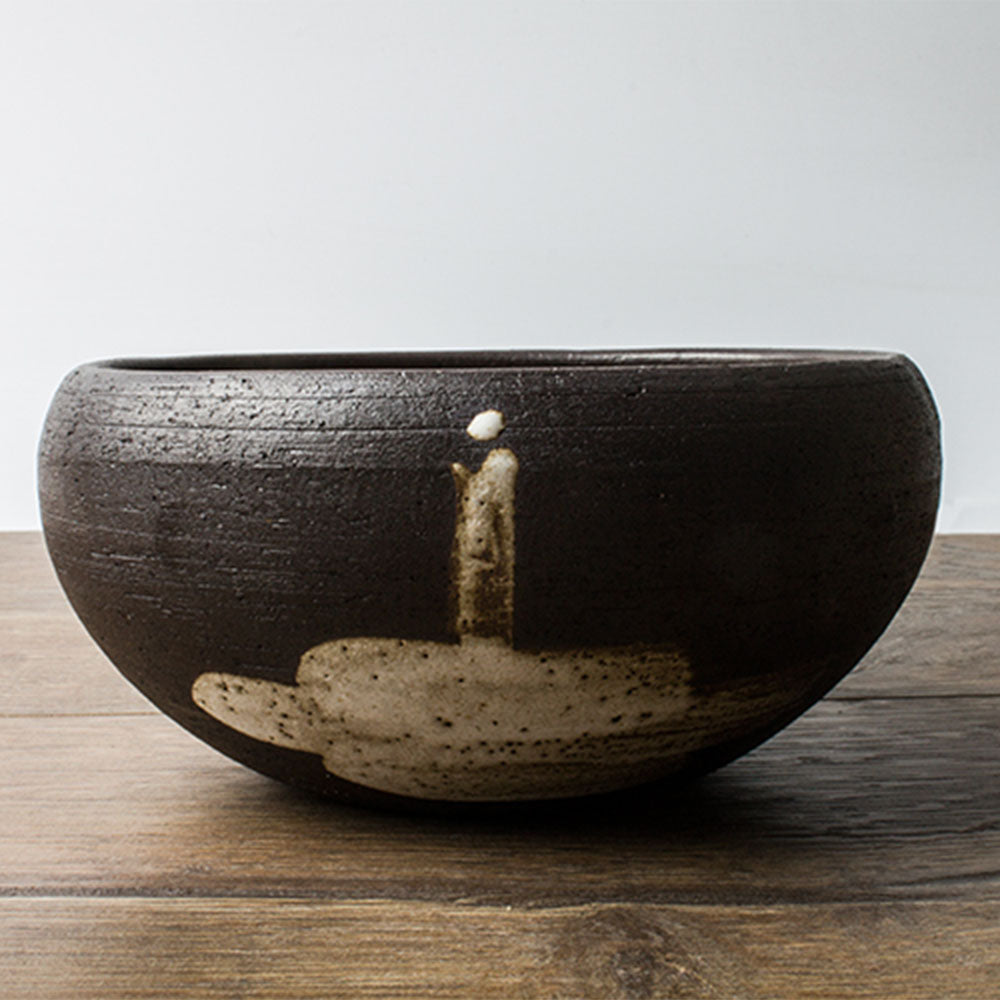 Zen Monk Coarse Pottery Tea Washer - Handmade Ceramic Tea Cup for Matcha, Japanese Green Tea & Herbal Brews | Perfect for Tea Ceremonies, Meditation & Relaxation