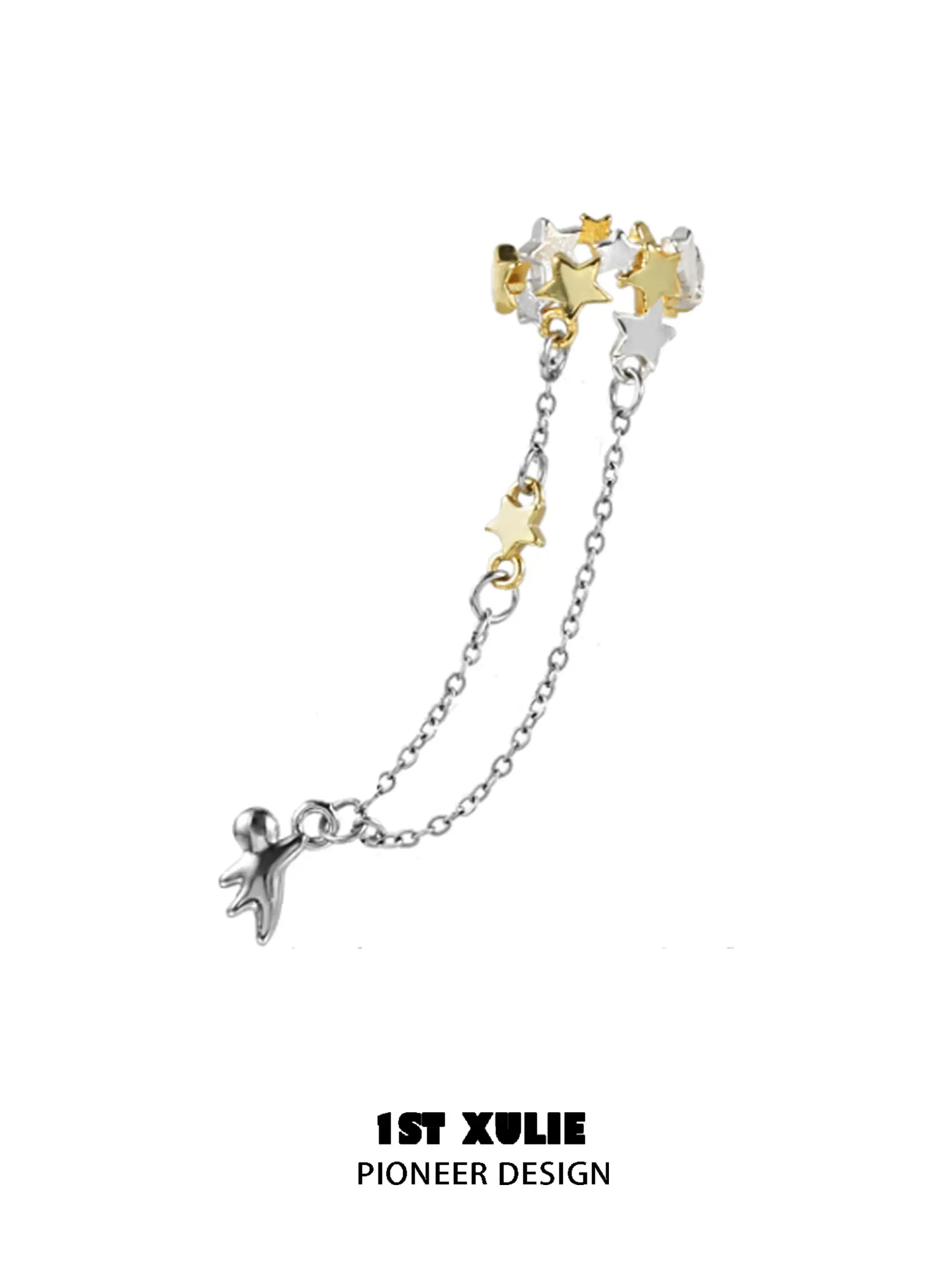 18K Gold Plated Star Chain Earrings for Women - Hypoallergenic Fashion Jewelry Gift for Birthday, Anniversary & Party | Elegant & Trendy Accessory for Everyday Wear & Special Occasions