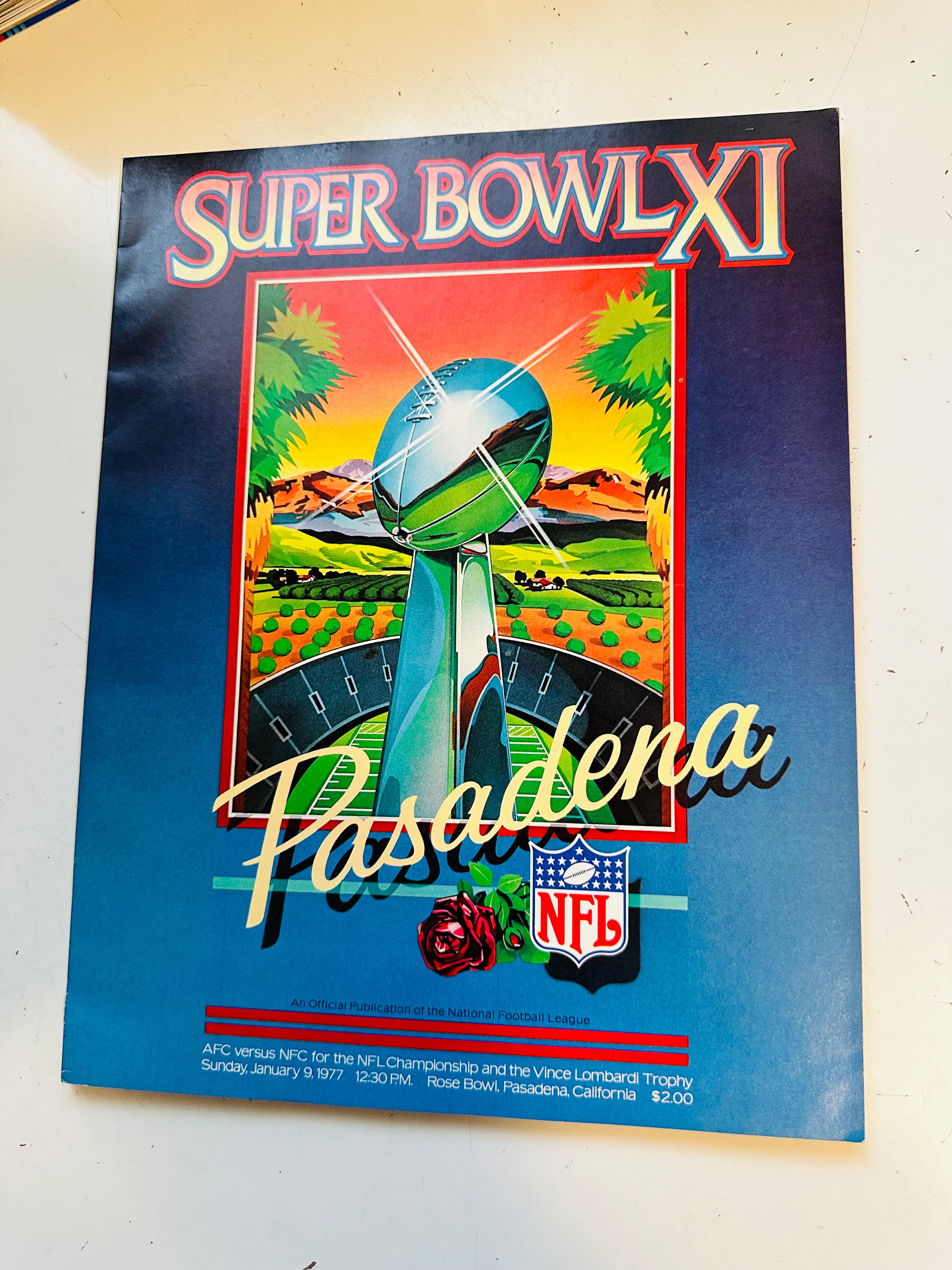 1977 Super Bowl XI Original Game Program - Vintage NFL Collectible for Football Fans & Sports Memorabilia Enthusiasts - Perfect for Framing, Display, and Gifting
