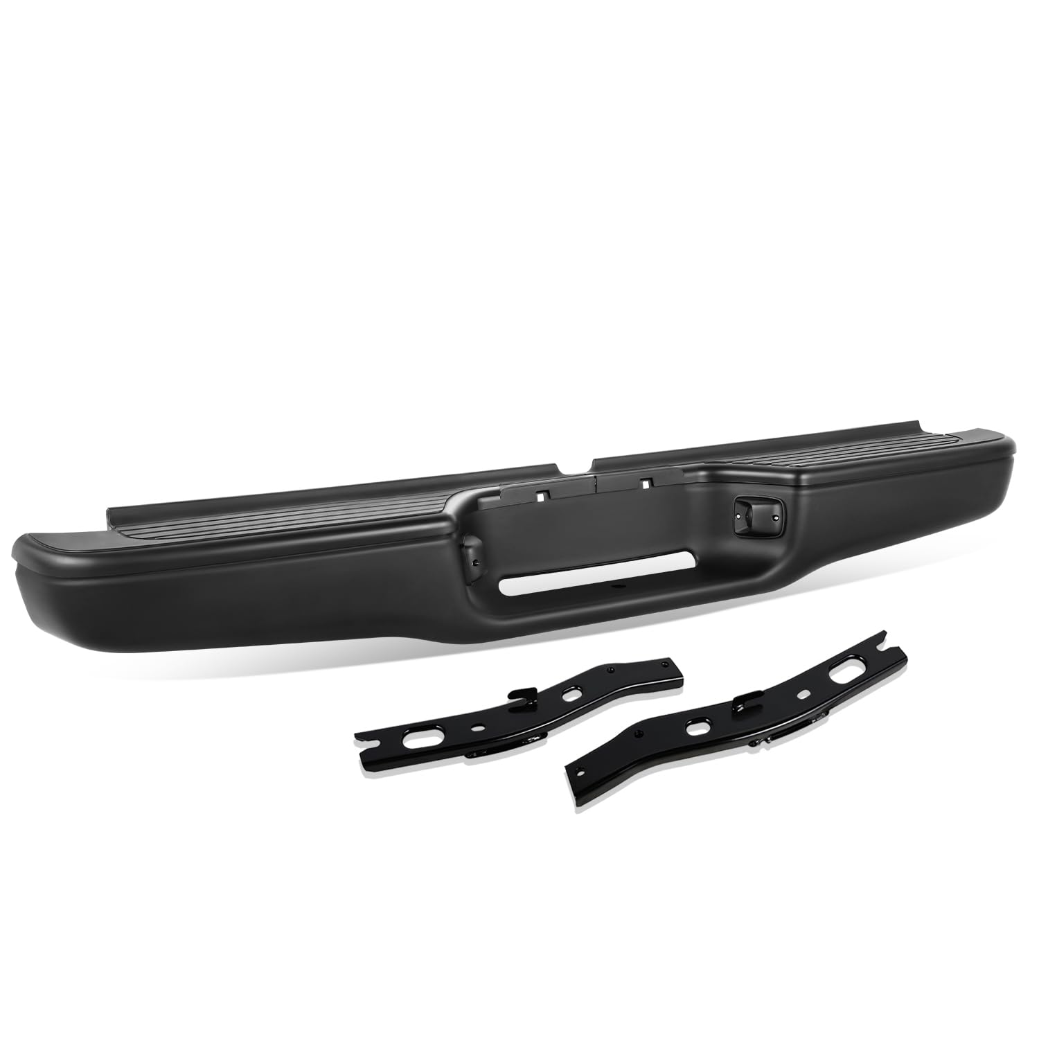 Auto Dynasty Rear Step Bumper Assembly for 1995-2004 Toyota Tacoma - Black Painted with Step Pad & License Plate Lights (No Parking Sensor Holes) | Perfect for Off-Roading, Truck Upgrades & Enhanced Rear Protection