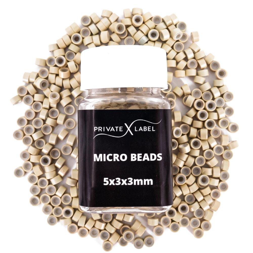 500Pcs Beige Micro Beads 5x3x3mm - DIY Jewelry Making, Scrapbooking & Craft Supplies for Bracelets, Necklaces & Home Decor Projects