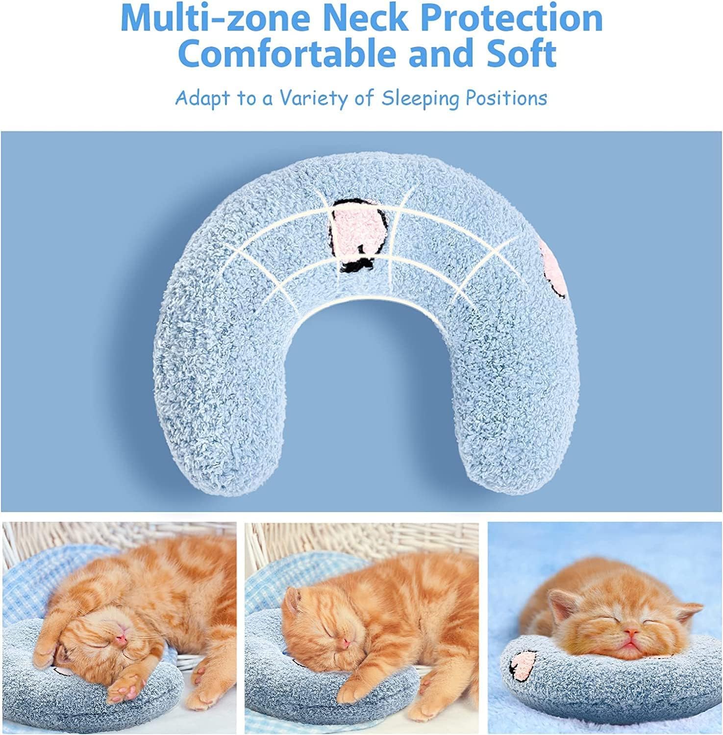 Calming Pillow for Dogs - Ultra Soft Fluffy Pet Bed & Neck Support Pillow for Small Dogs | Anxiety Relief, Cozy Half Donut Cuddler Toy (A) - Perfect for Crate Training, Travel & Home Comfort