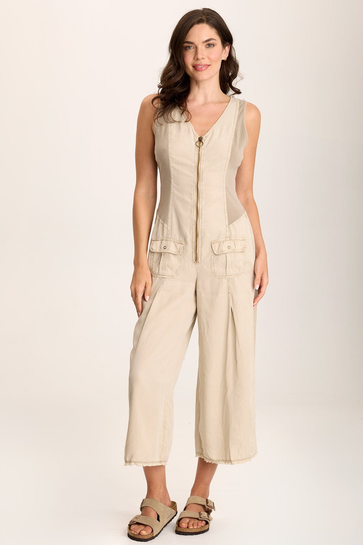 Linette Women's V-Neck Jumpsuit with Adjustable Straps - Casual Summer Romper for Beach, Travel & Everyday Wear