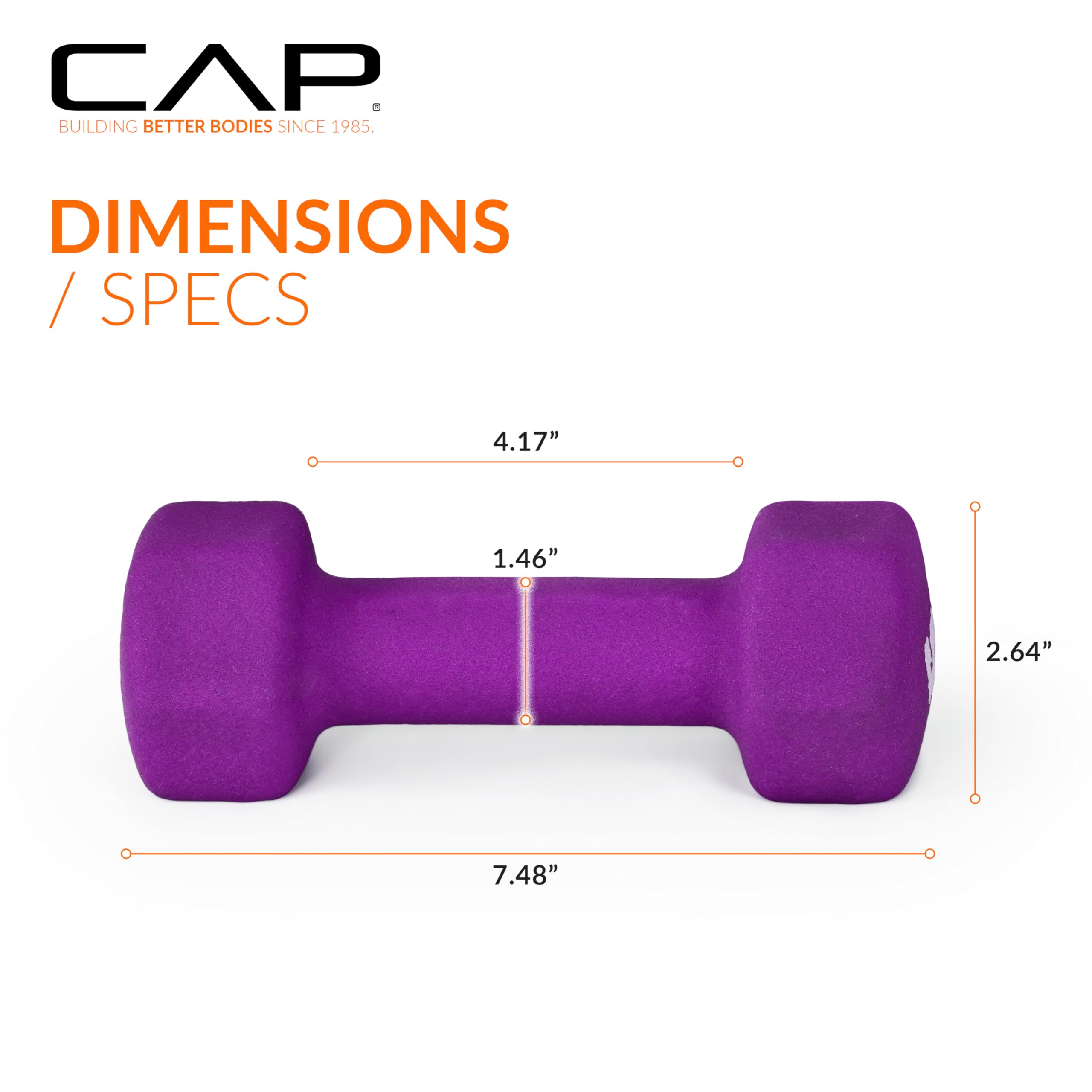 CAP Barbell Neoprene Dumbbell Weights - Pairs & Sets in Multiple Colors | Home Gym Equipment for Strength Training & Fitness Workouts