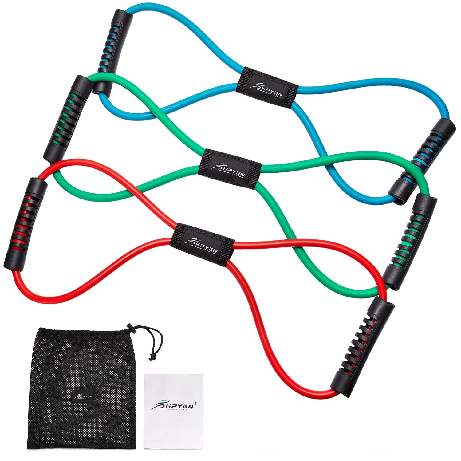 Figure 8 Resistance Band for Arms & Chest - Workout Bands for Women & Men - Yoga, Gym & Home Fitness Equipment - Muscle Training & Strength Building Elastic Tubing - Perfect for Full Body Workouts, Physical Therapy & CrossFit Training