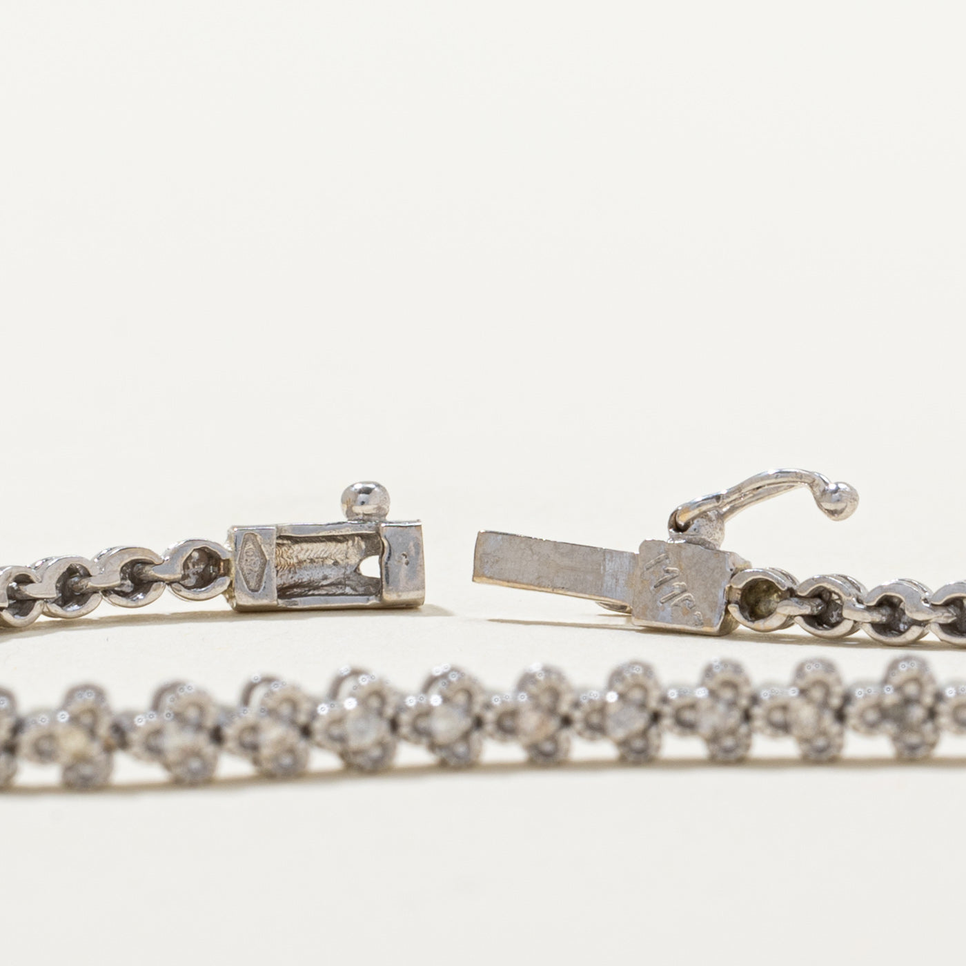 Diamond Circle Link Bracelet | 0.13ctw Diamond Tennis Bracelet | 6.75 Inch Adjustable Women's Jewelry Gift for Anniversary, Birthday & Special Occasions
