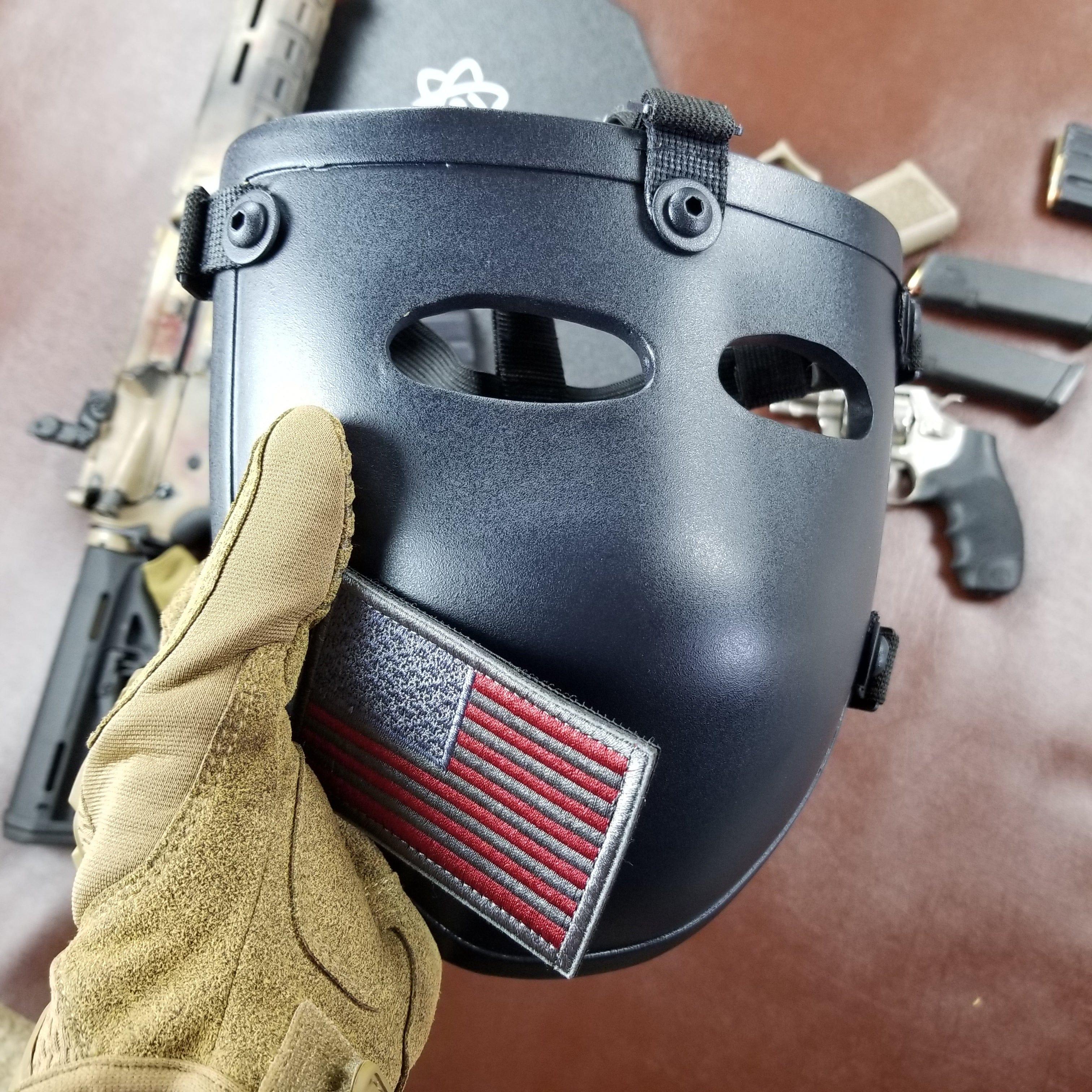 NIJ Level IIIA+ Bulletproof Half Face Mask for Military & Tactical Helmets - Ideal for Combat, SWAT, and Law Enforcement Operations
