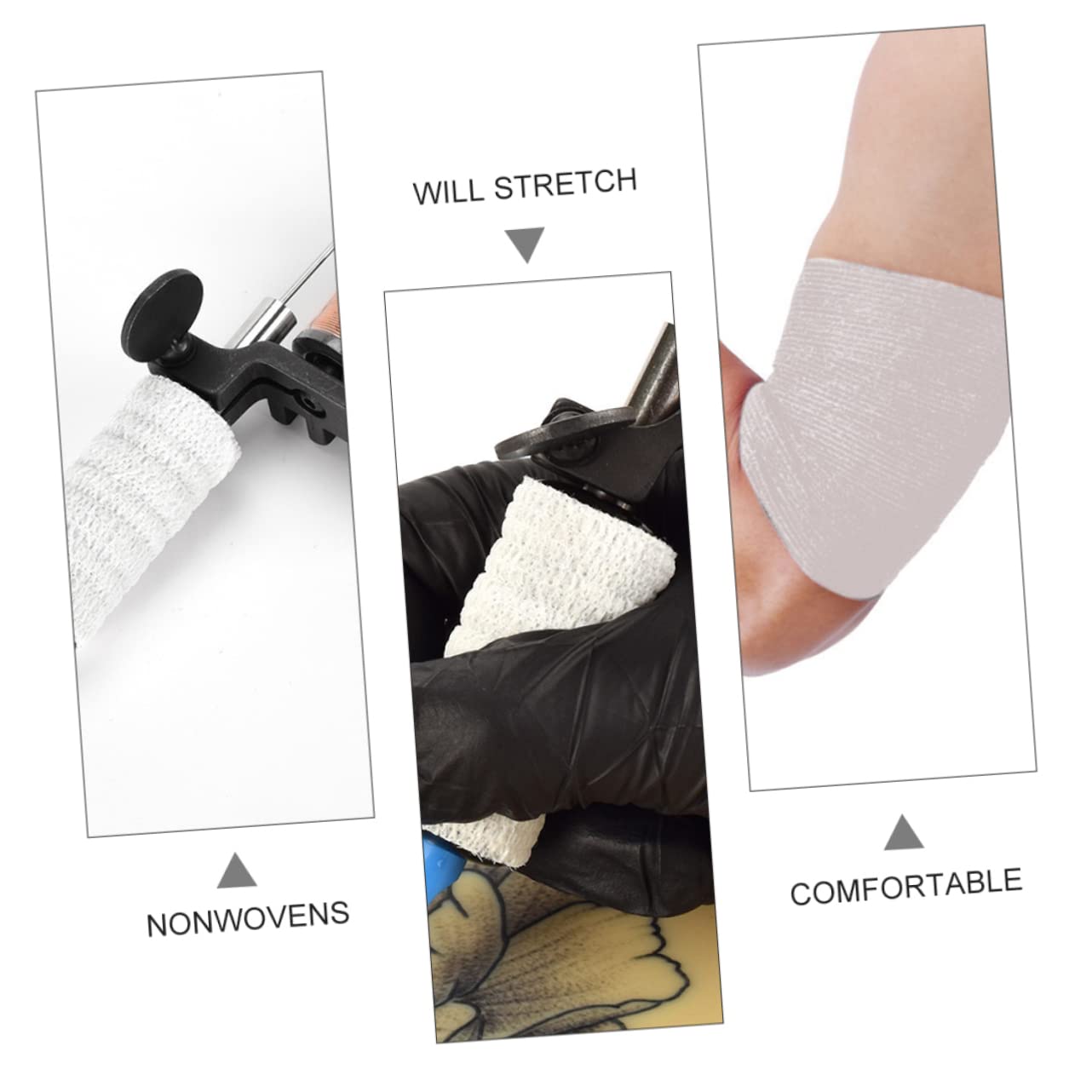 NOLITOY 72 Pcs Tattoo Bandage Wrap - Breathable Athletic Tape for Sports, Tattoo Aftercare & First Aid - Self-Adhesive Handlebar Grip Tape for Bikes, White (Great for Gym, Cycling & Wound Protection)