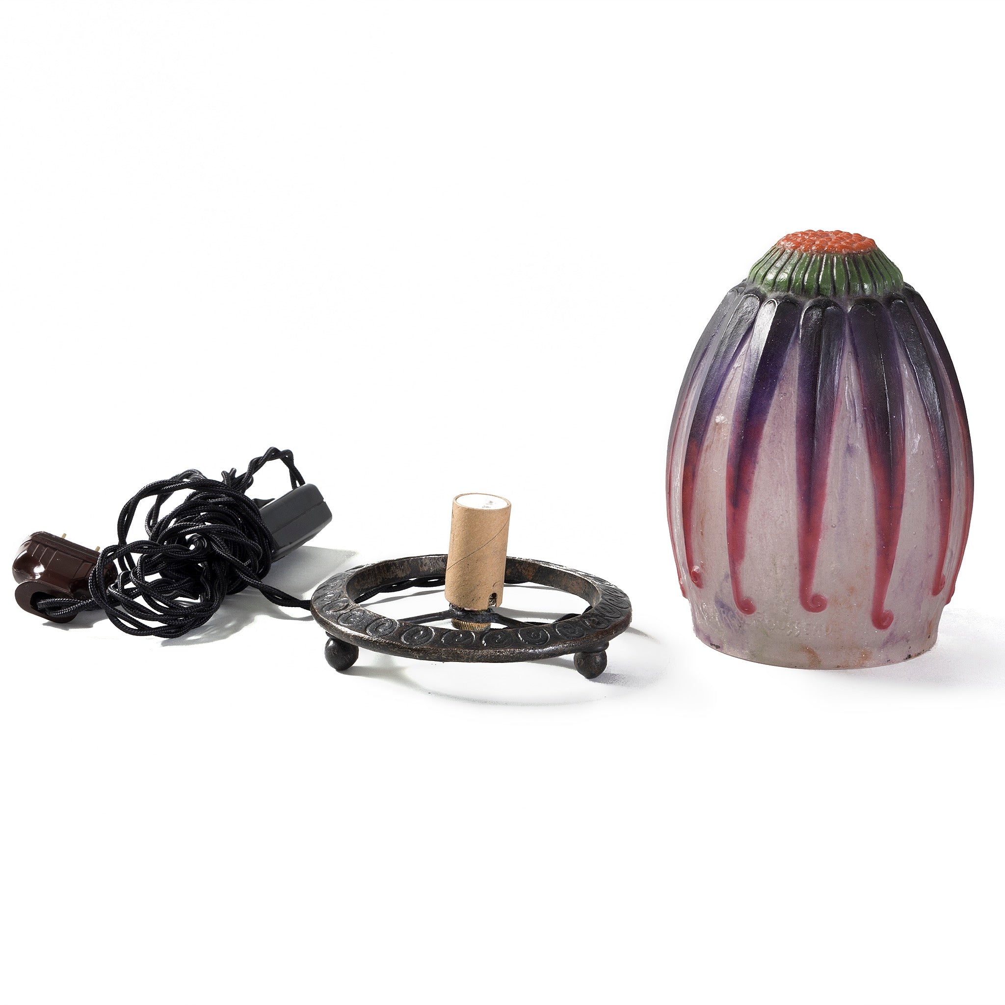 Gabriel Argy Rousseau Pâte de Verre Falling Petals Night Light - Elegant Glass Art Bedside Lamp for Home Decor & Relaxation