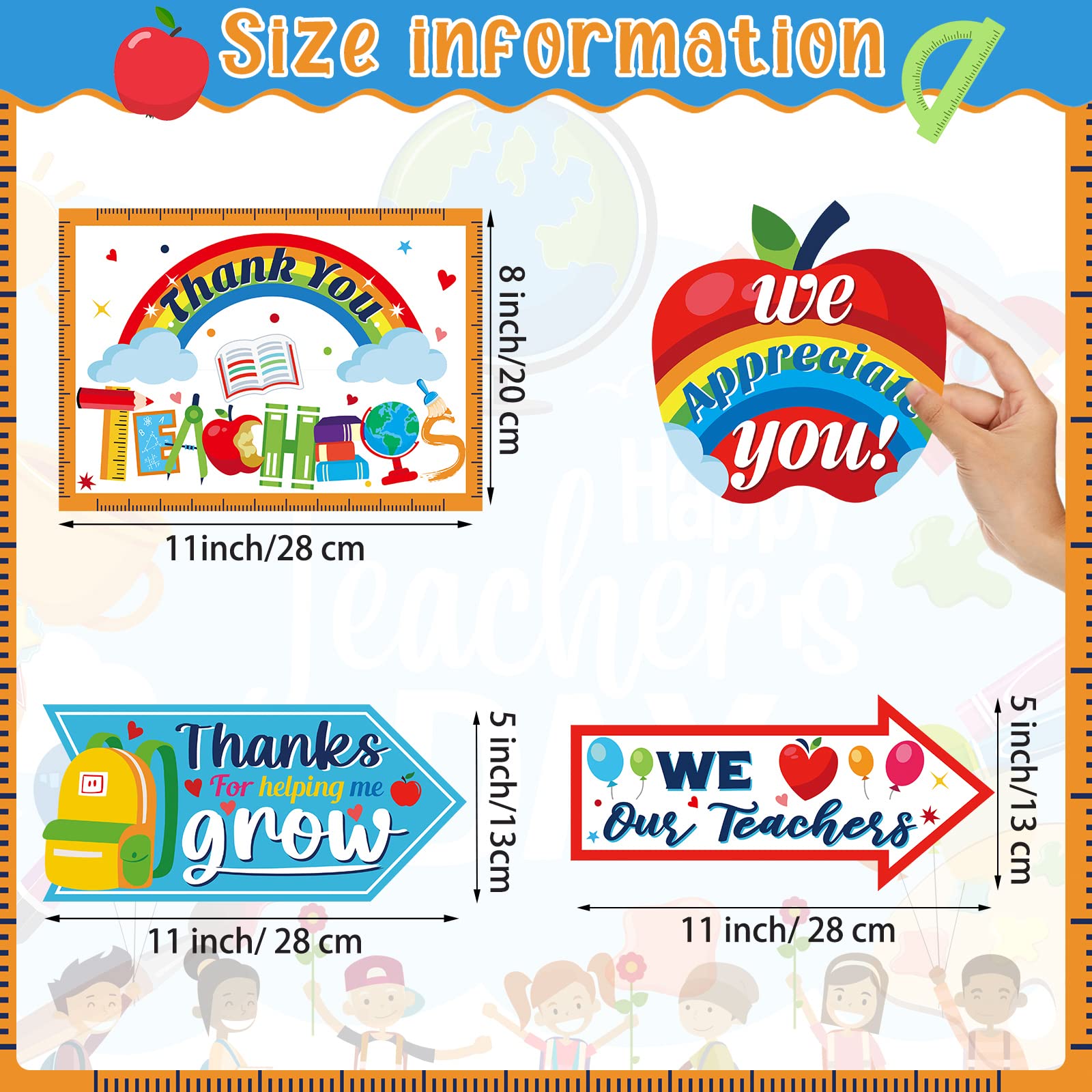 20 Pcs Teacher Appreciation Signs - Classroom Decor & Gifts for School Events