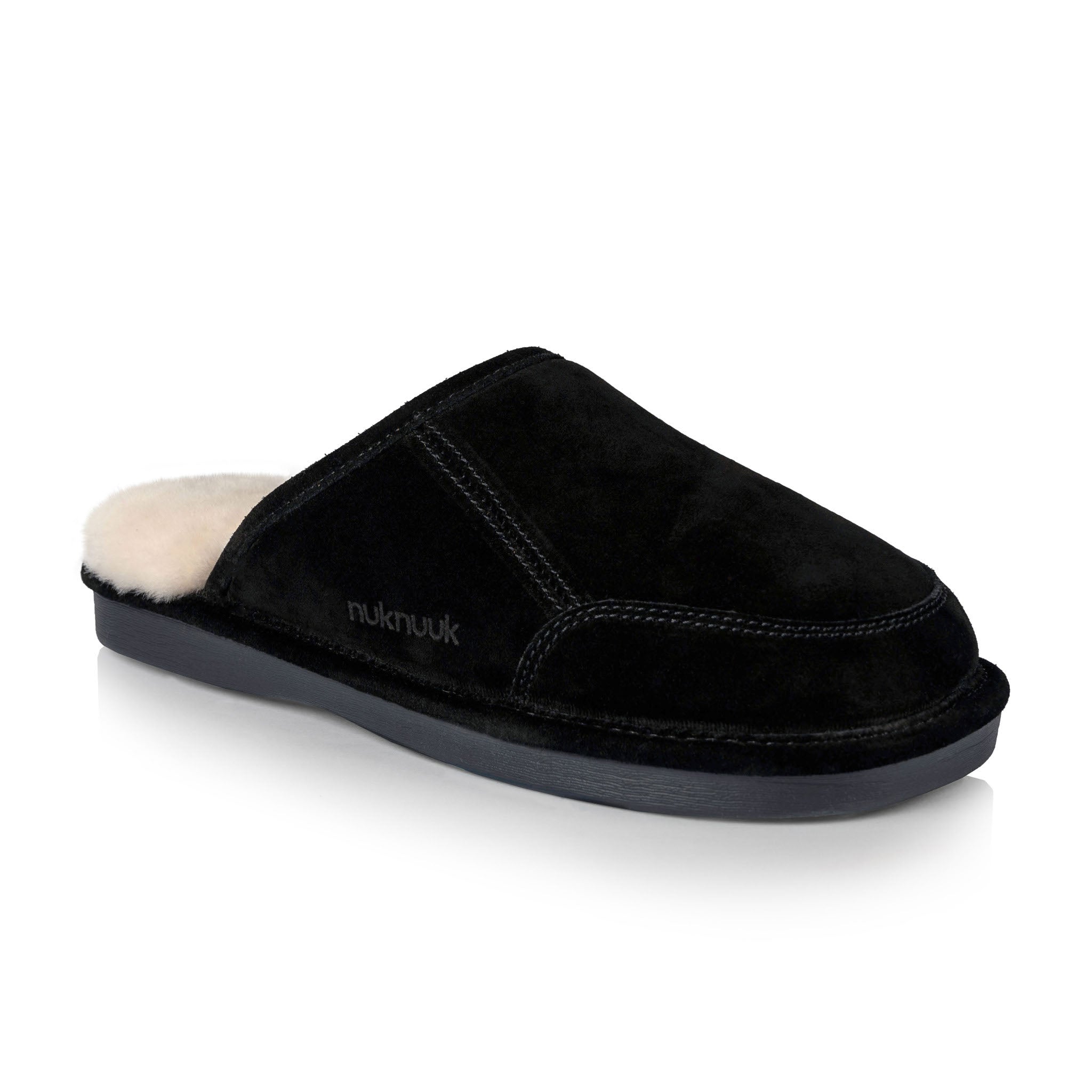 Brandon Men's Comfortable House Slippers - Soft Indoor/Outdoor Slippers for Men with Non-Slip Sole (Black) - Perfect for Home, Lounge, and Backyard Relaxation