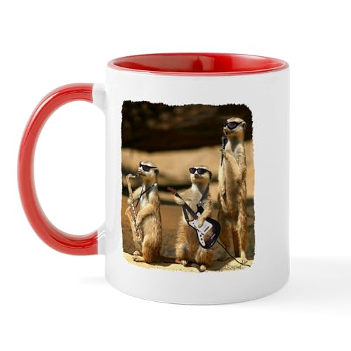 White/Red Inside - Meerkat Trio Mug
