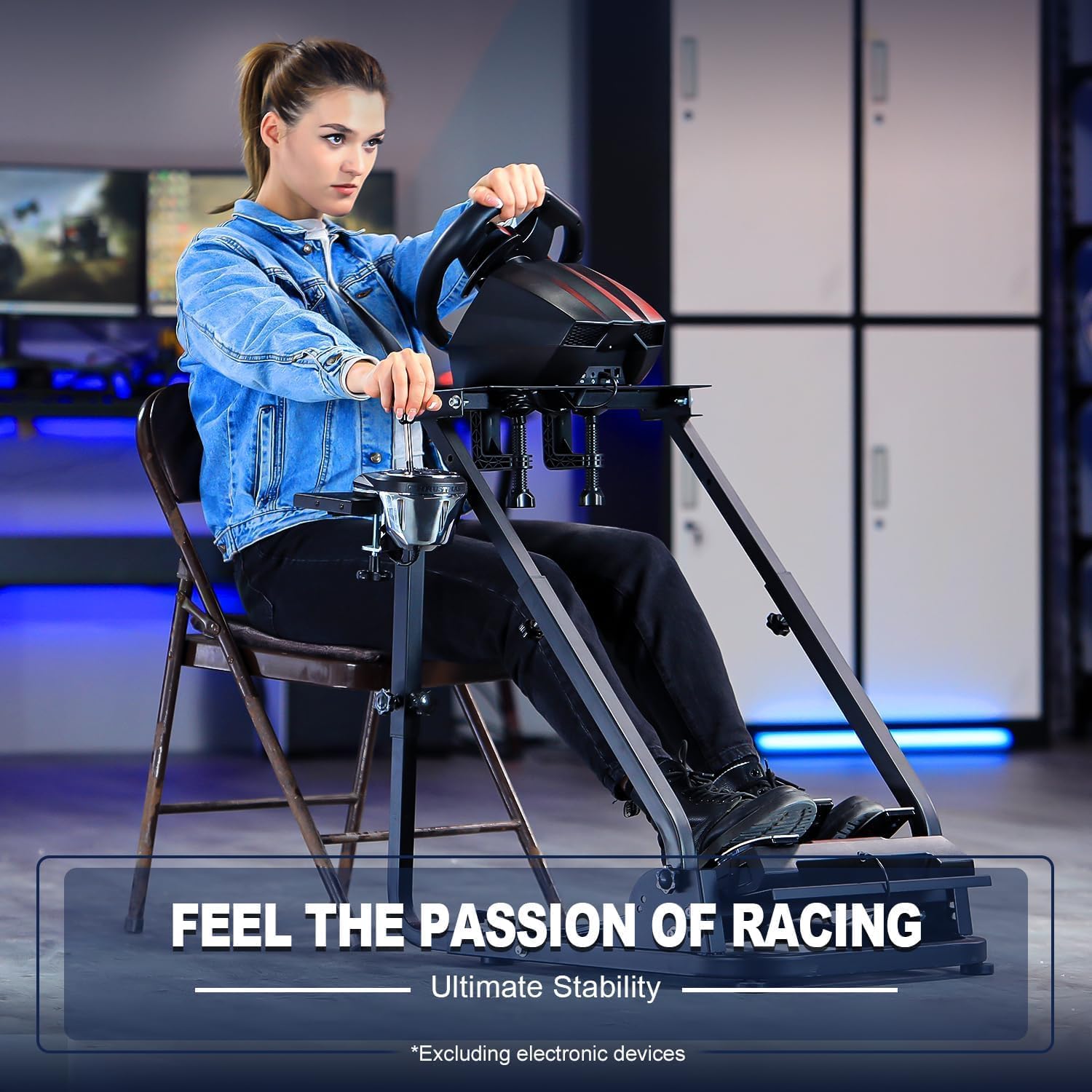 Marada G920 Racing Steering Wheel Stand with Shifter Mount - Compatible with Thrustmaster, PXN, Logitech G29 & G923 - Height Adjustable Simulator Frame (Wheel, Pedals & Gear Lever Not Included) - Perfect for Home Racing Simulator Setup & Gaming Accessories