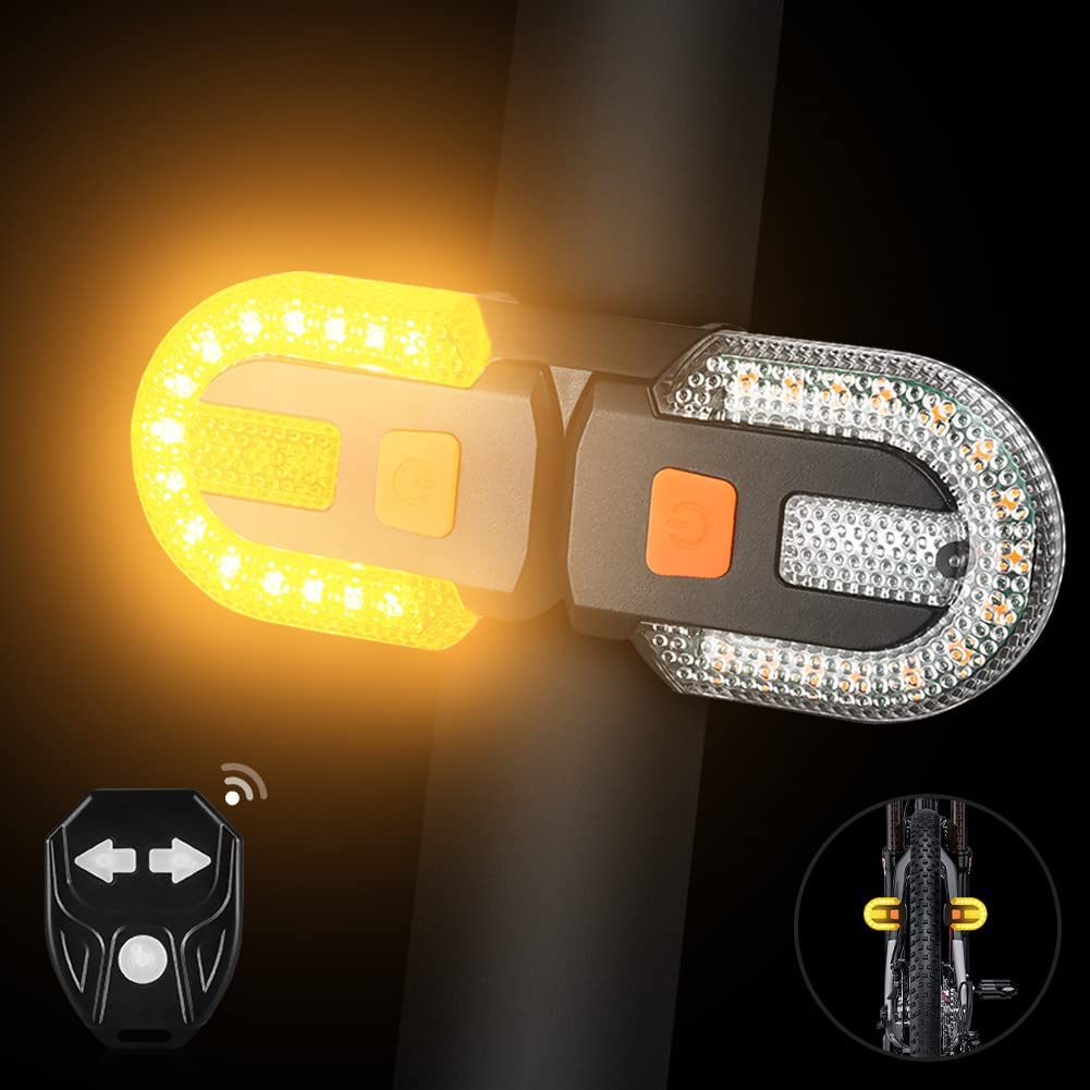 WASAGA Wireless Bike Tail Light with Turn Signals - Rechargeable Bicycle Rear Safety Light, 5 Modes Strobe & Warning Light for Night Cycling | Perfect for Commuting, Road Biking & Mountain Trail Safety