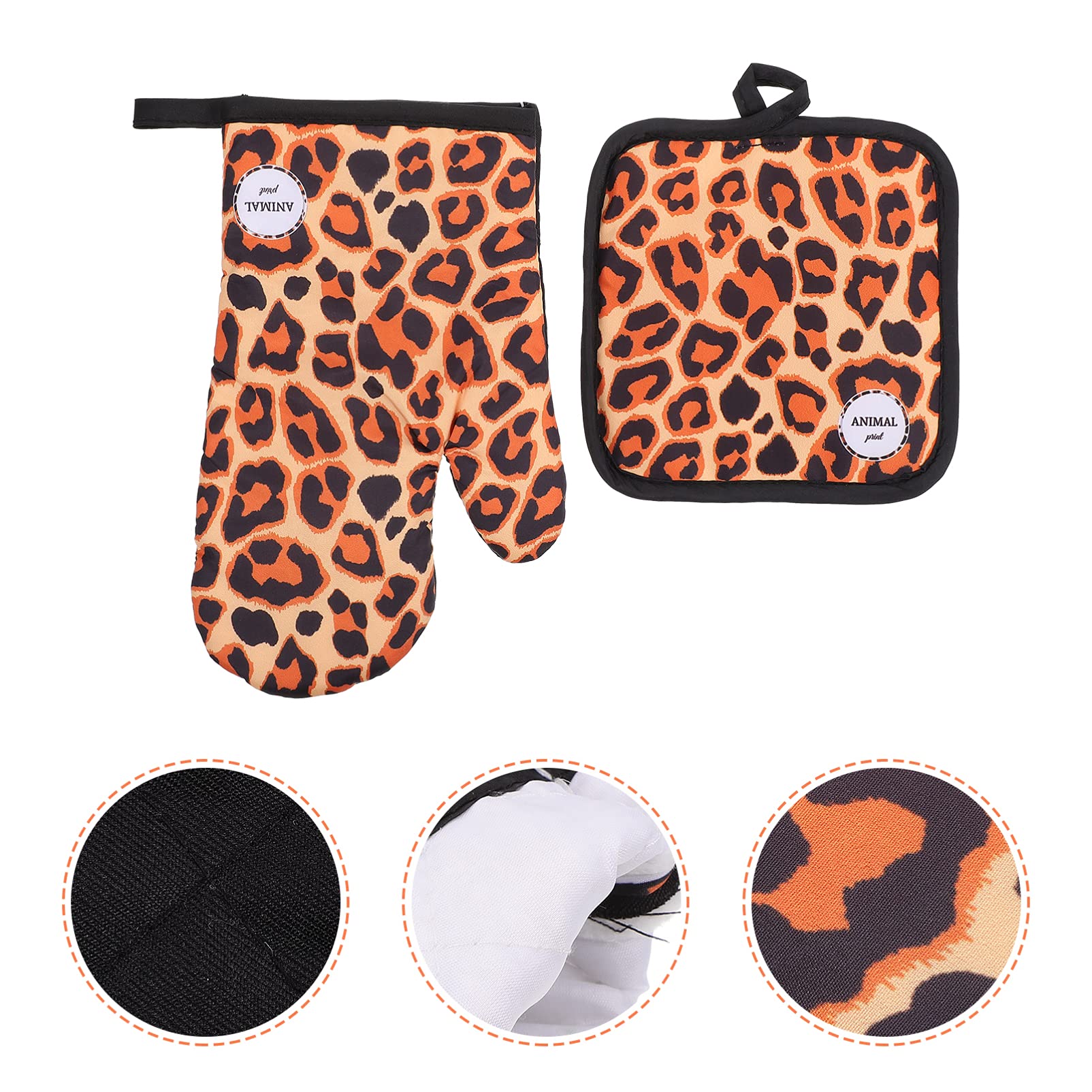Heat Resistant Oven Gloves - 2 Pack Non-Slip BBQ & Kitchen Mitts for Baking, Cooking, Grilling - Hot Pot Holder, Microwave Safe Polyester Hand Protection - Perfect for Holiday Baking, Camping & Outdoor Cooking