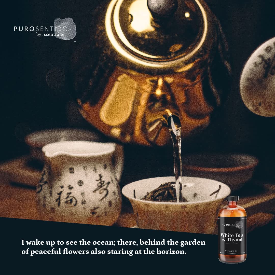 Puro Sentido Scentade White Tea & Thyme Fragrance Oil - Floral Aromatherapy Essential Oil for Home, Office & Spa Relaxation - Fresh Air & Comforting Scent