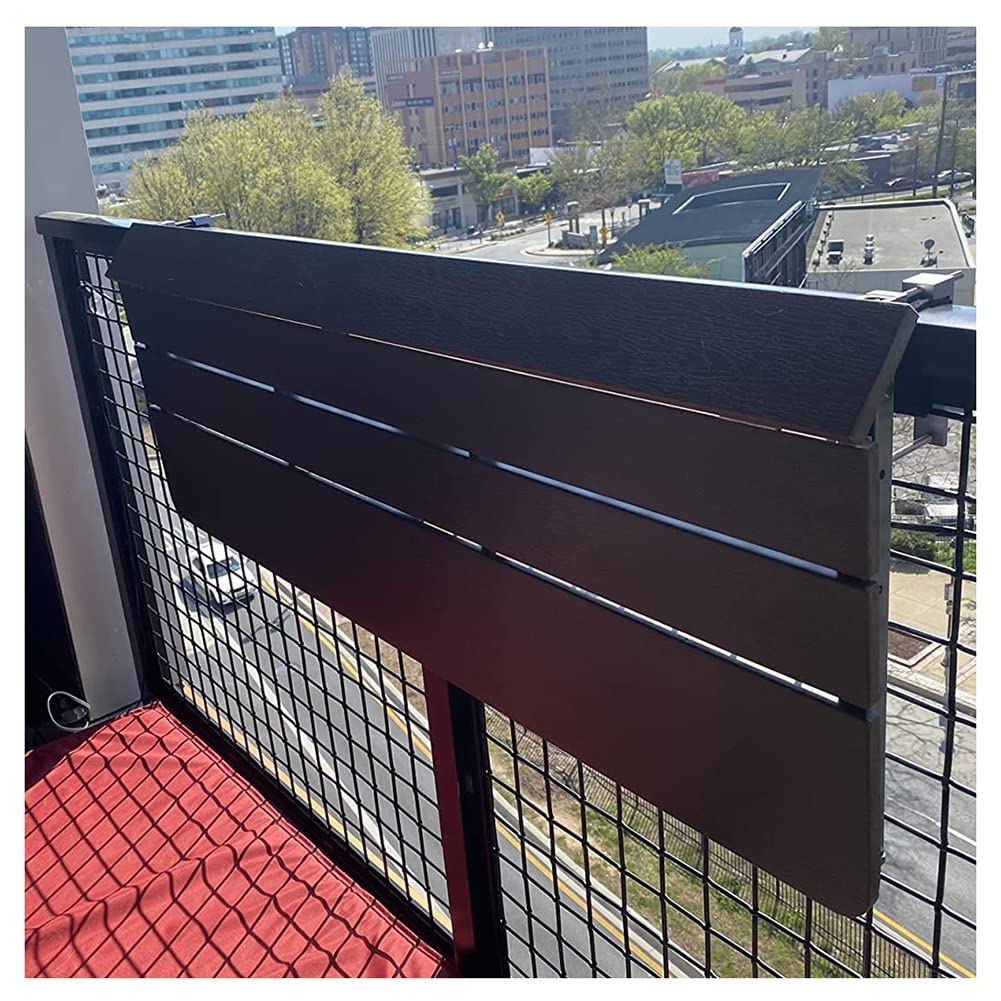 Folding Balcony Deck Table - Adjustable Hanging Railing Bar Table for Outdoor Use, Made of FSC Certified Acacia Wood, Perfect for Serving Drinks & Snacks on Patio, Balcony or Deck (Espresso, 100x27cm) - Ideal for Small Space Entertaining, Morning Coffee & Outdoor Dining