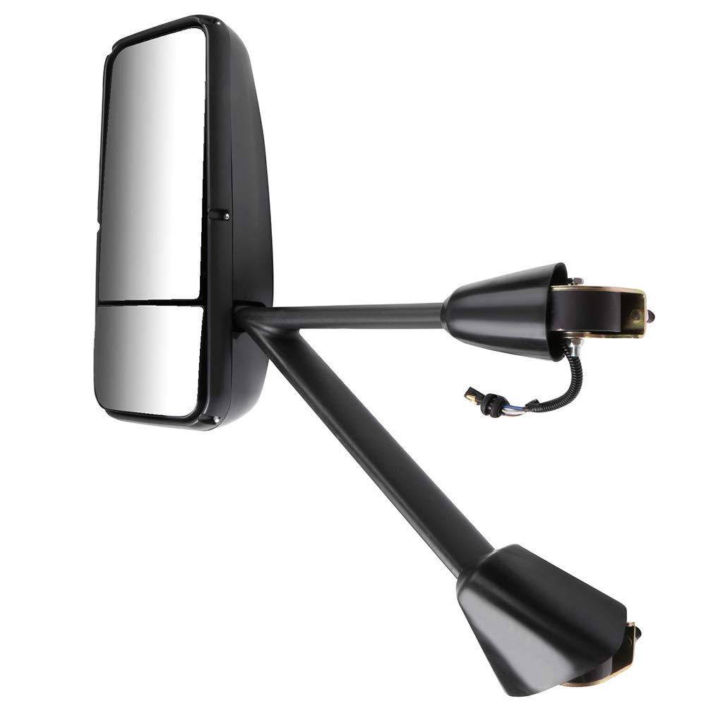 ECCPP Hood Mount Convex Mirror for Kenworth T660 T600 T370 T270 T800 (2008-2016) - Left Side Tuck Car Mirror with Black Housing, Power Control & Heated | Heavy Duty Truck Safety Mirror for Blind Spot Reduction & Enhanced Visibility
