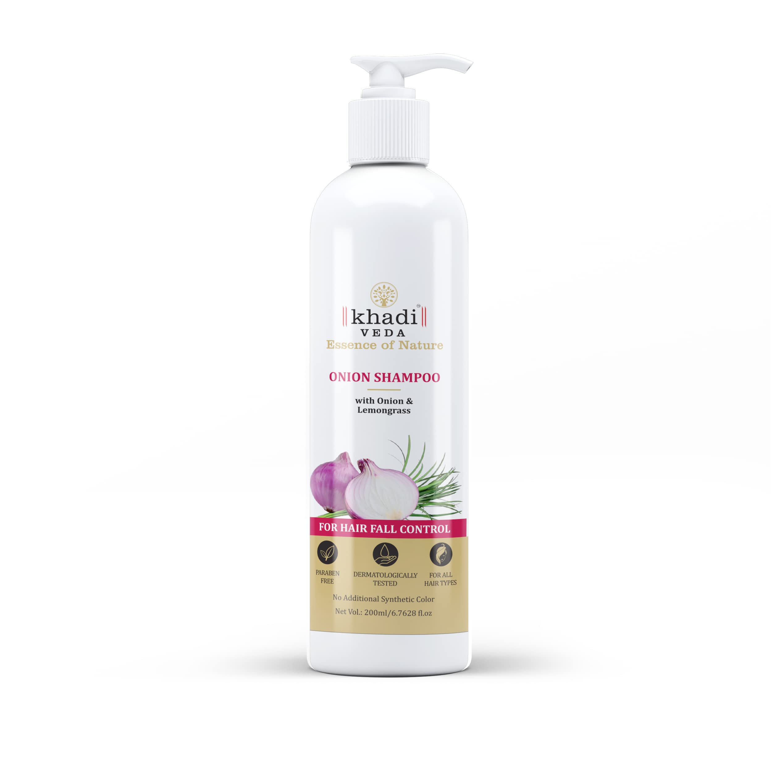Khadi VEDA Onion Shampoo & Conditioner Set with Onion & Lemongrass - 200ml Each | Natural Hair Growth & Scalp Care for Men & Women | Perfect for Dry, Damaged Hair & Dandruff Treatment