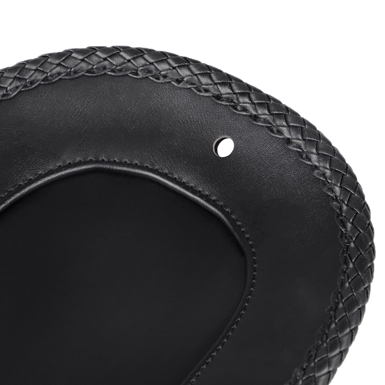 Black PU Leather Rear Fender Bib Short Style Solo Seat Cover for Harley Softail FXST Fatboy 2006-2010 & FLSTF/B 2007-2017 - Weather Protection & Custom Look for Motorcycle Rides