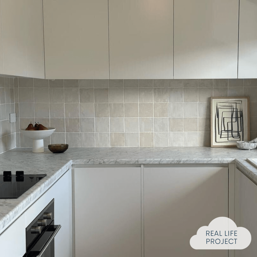 Premium Newport Gloss Bone Mixed Square Tile - 12x12 Inch Ceramic Wall & Floor Tile for Bathroom, Kitchen Backsplash & Shower - Waterproof & Easy to Clean