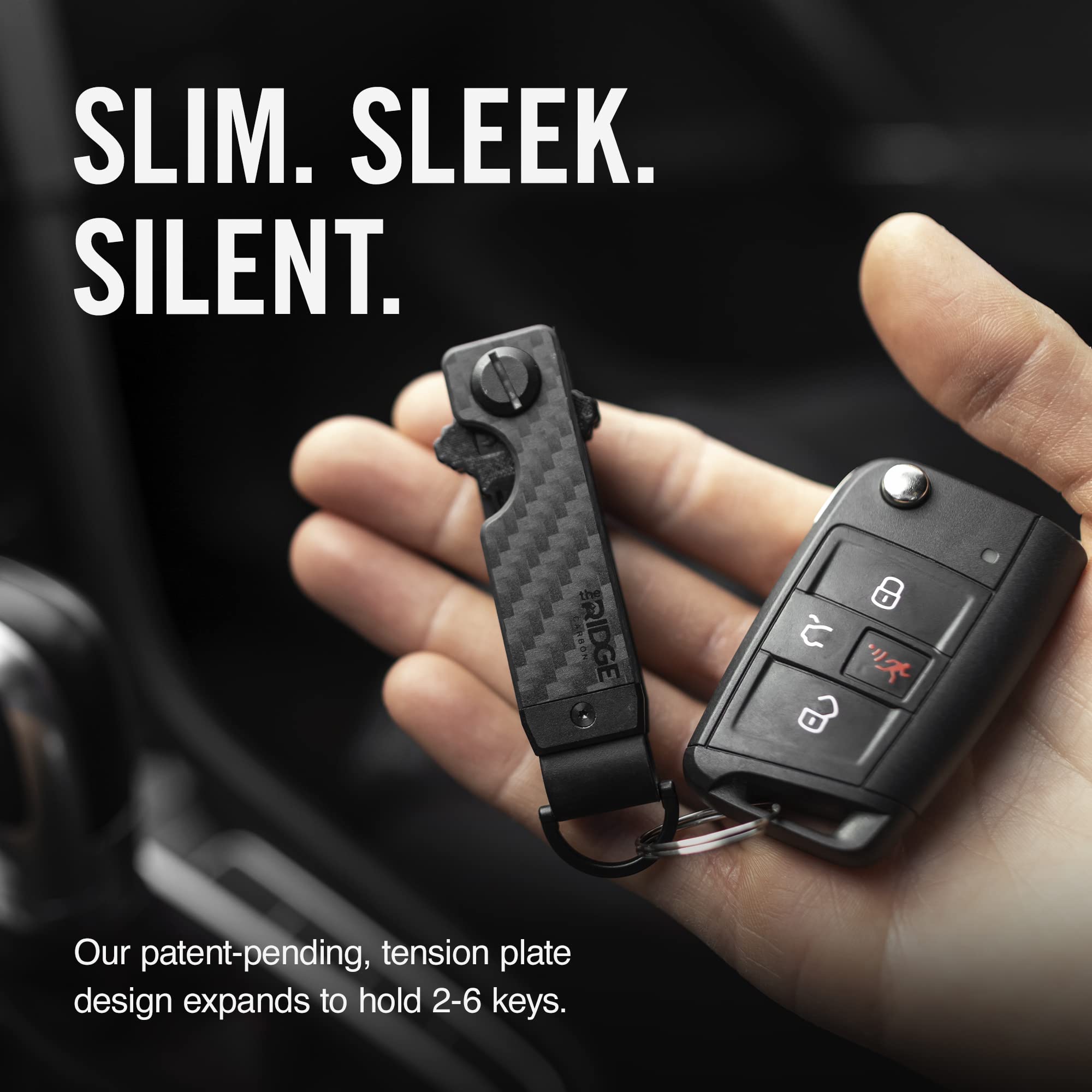 The Ridge Key Organizer - Slim Metal Key Holder for Men & Women | Minimalist Keychain with Secure Locking Mechanism (Holds 2-6 Keys) | Perfect for Home, Office, Travel & Everyday Carry (EDC)