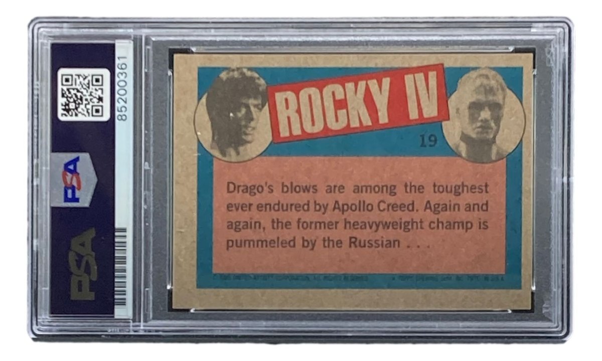 Dolph Lundgren Autographed 1985 Topps #19 Rocky IV Ivan Drago Trading Card - PSA/DNA Certified - Collectible Memorabilia for Movie Fans & Card Collectors - Perfect for Display, Gifts, and Investment