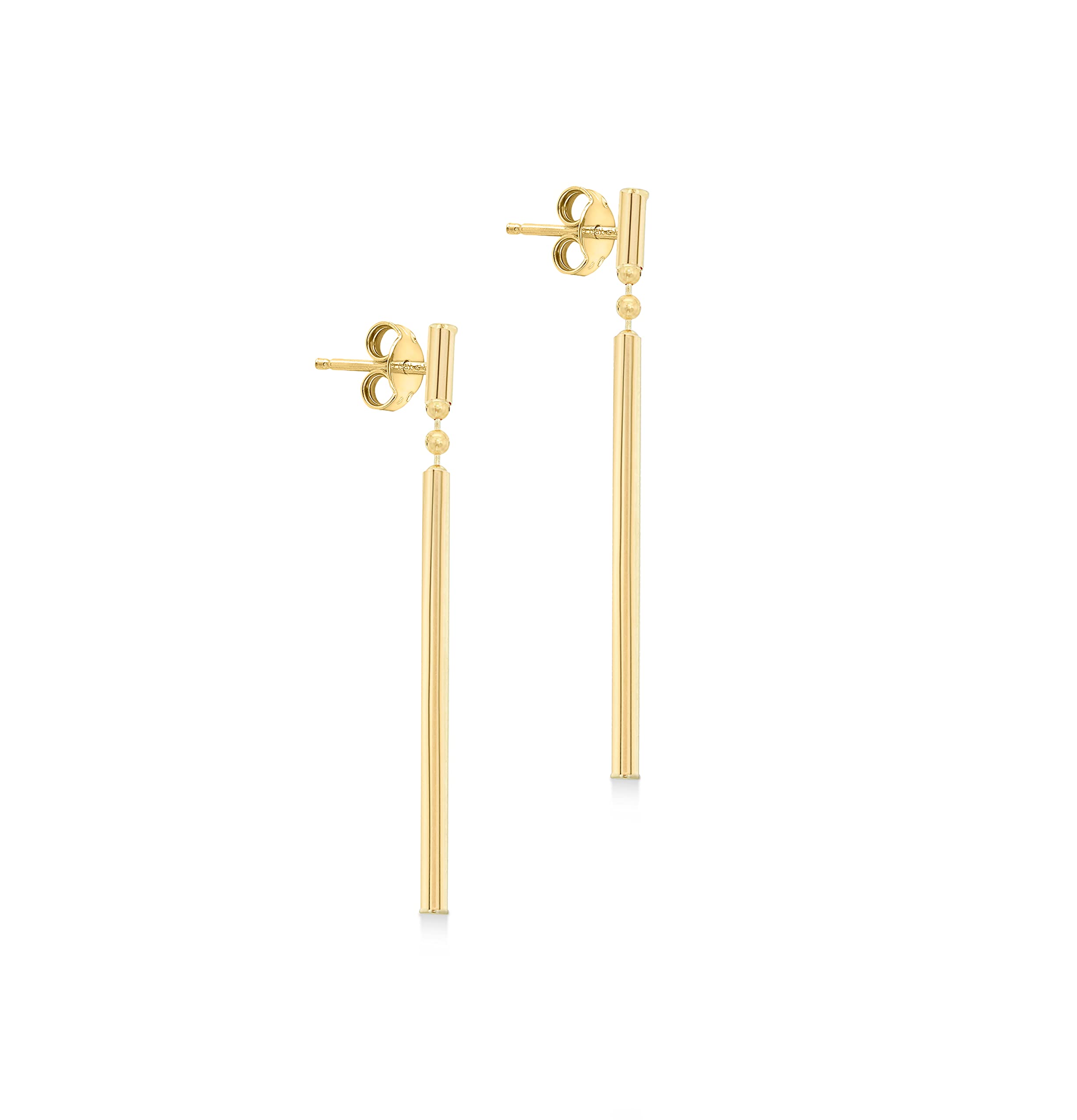 Carissima 9ct Yellow Gold Round Bar Drop Earrings for Women | Elegant Dangle Earrings for Parties, Weddings & Special Occasions