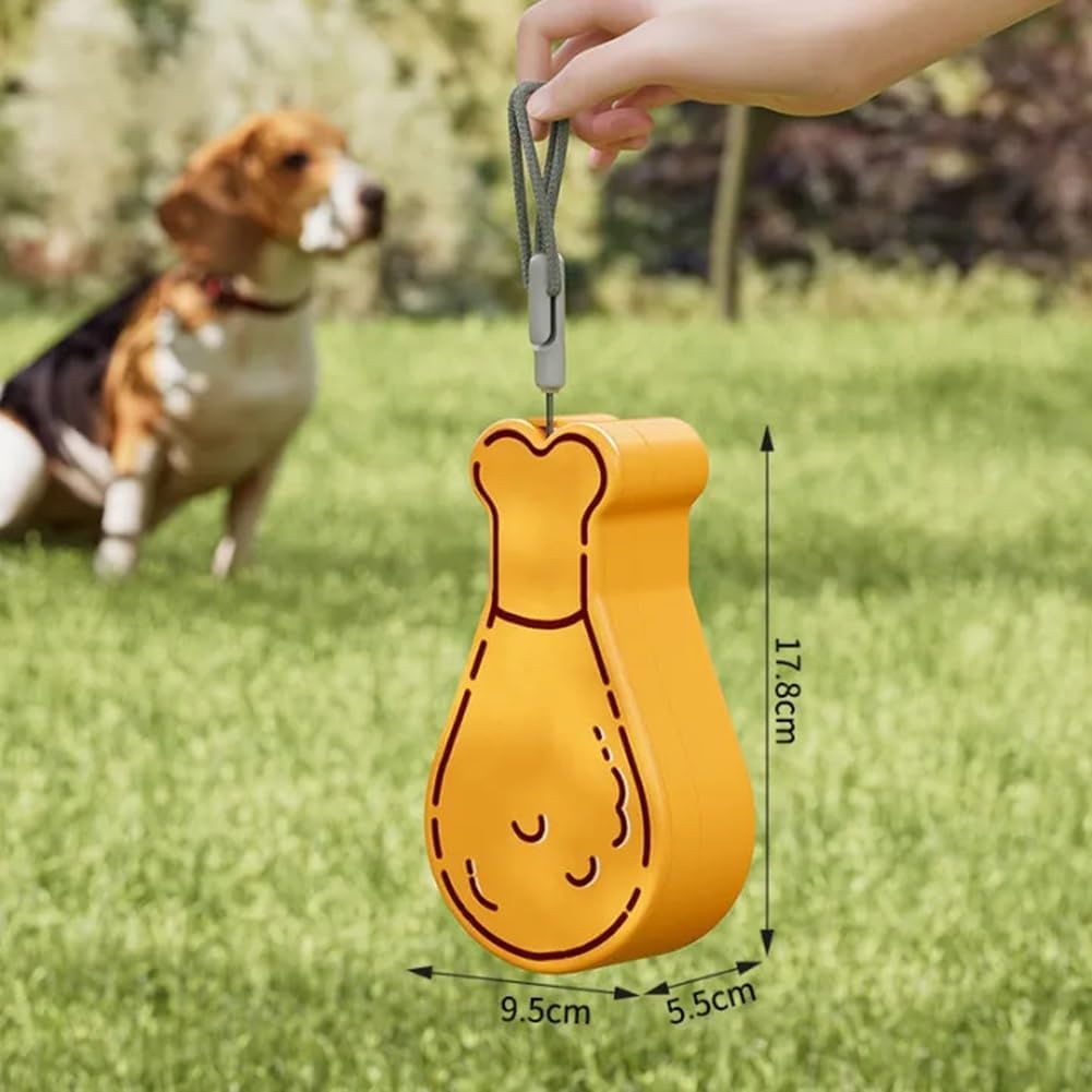 2-in-1 Pet Travel Food & Water Container - Portable Chicken Leg Shaped Bowl for Dogs & Cats | Perfect for Hiking, Camping & Road Trips