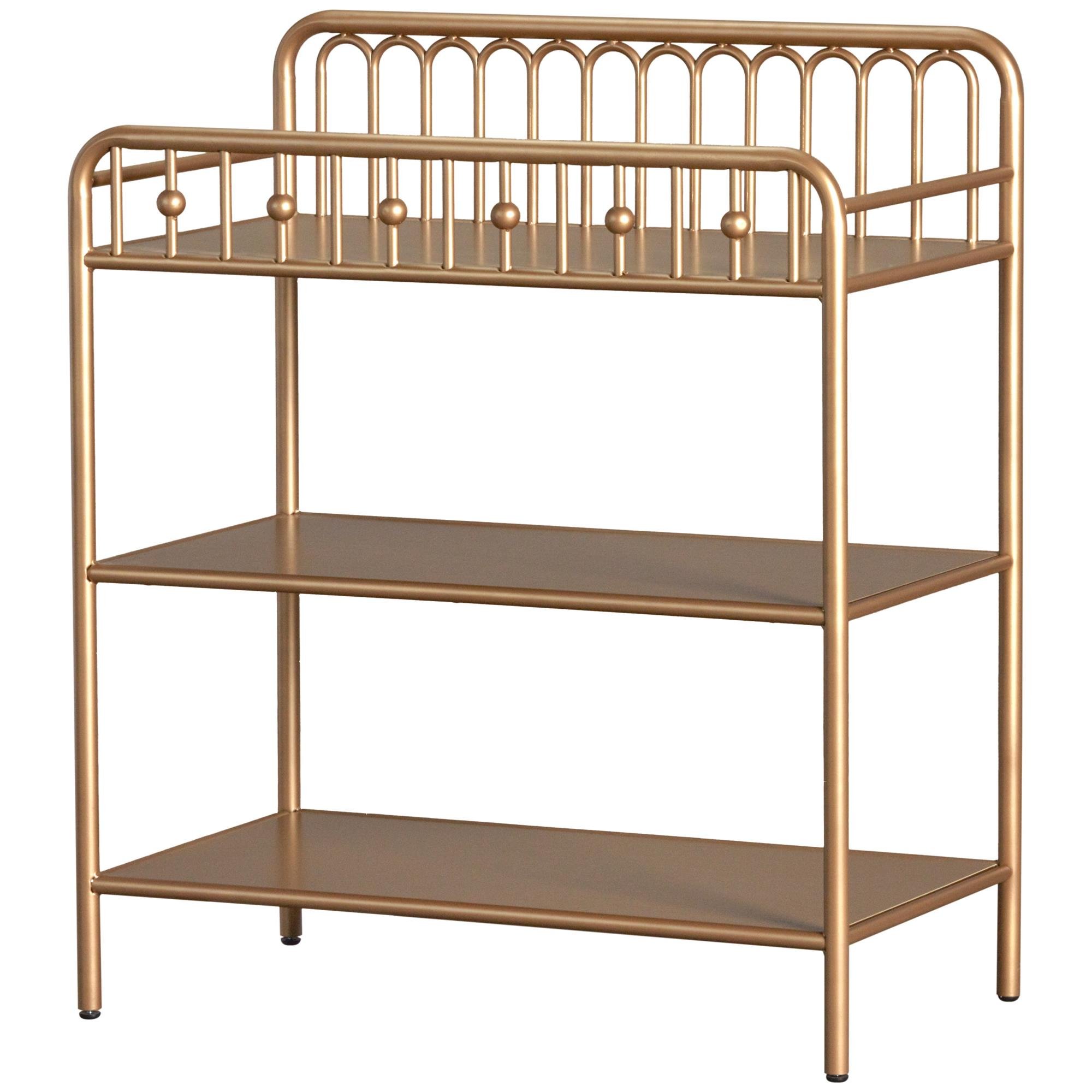 Little Seeds Monarch Hill Ivy Metal Changing Table - Gold Finish | Sturdy & Safe Baby Changing Station for Nursery, Bedroom, or Daycare | Perfect for Diaper Changes & Baby Care Essentials Storage