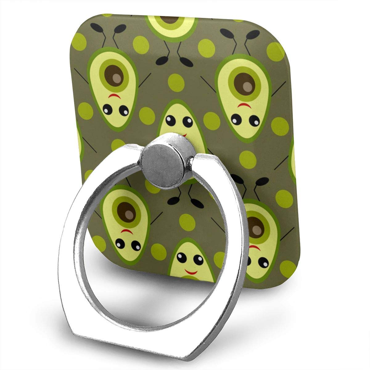 Adjustable 360° Rotating Avocado-Shaped Phone Stand with Finger Ring - Compatible with iPhone X/6/6s/7/8/8 Plus, iPad, Kindle & Android Smartphones | Perfect for Desk, Bedside, Kitchen & Travel Use