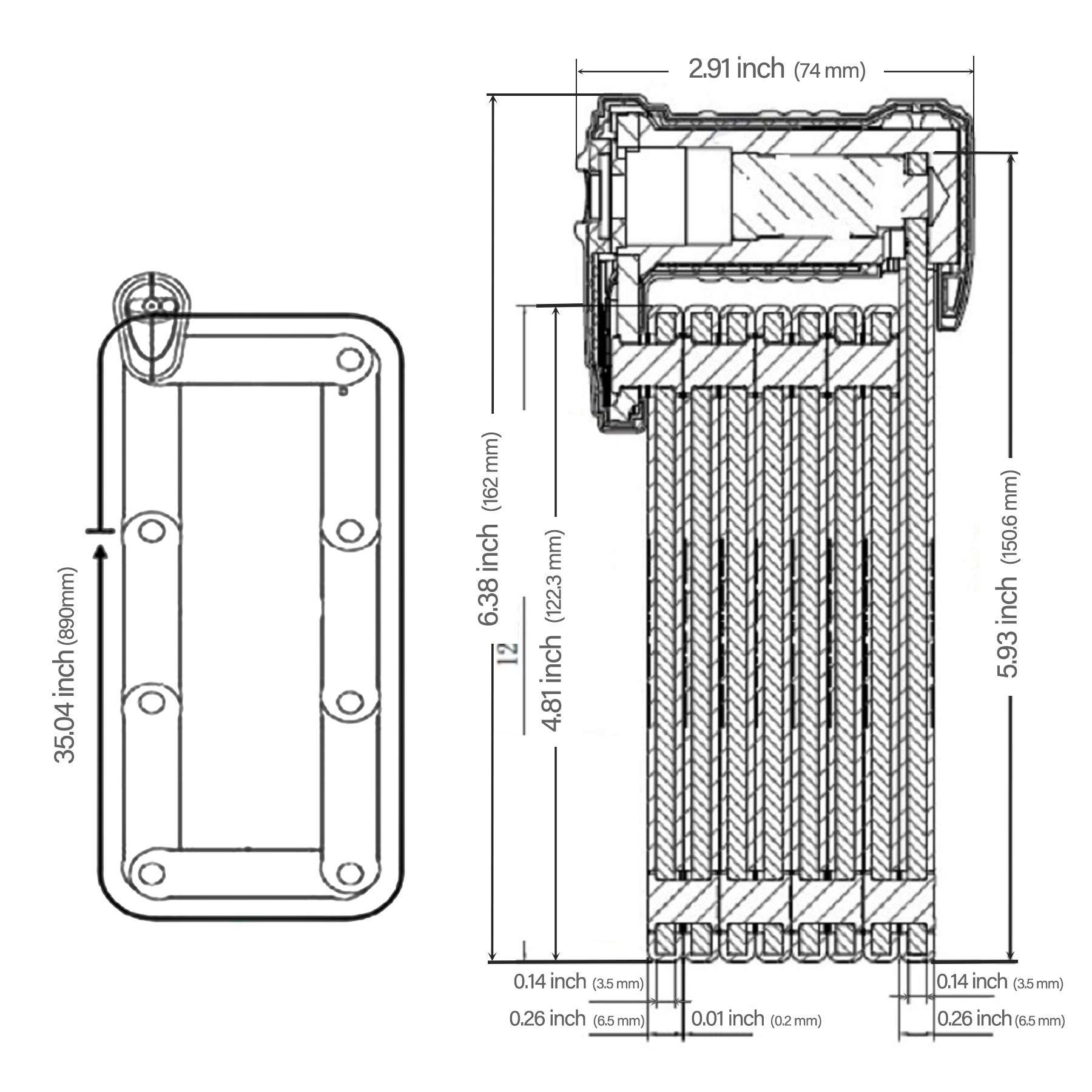 Heavy Duty Folding Bike Lock - 8 Joints Alloy Steel Anti-Theft Chain Lock with Storage Bracket | Portable & Compact Bicycle Security Lock for Commuting, Travel & Urban Cycling | Foldable & Retractable Design for Easy Storage