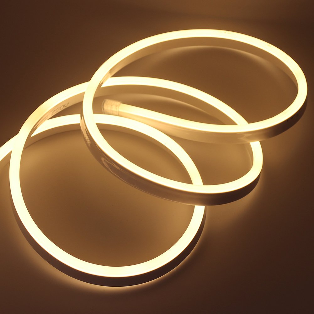 164ft LED Rope Neon Light - Waterproof 110V Flexible US Plug with 6000 SMD 2835 LEDs for Indoor/Outdoor Home Decoration (Warm White) | Perfect for Bedroom, Party, Wedding & Holiday Lighting