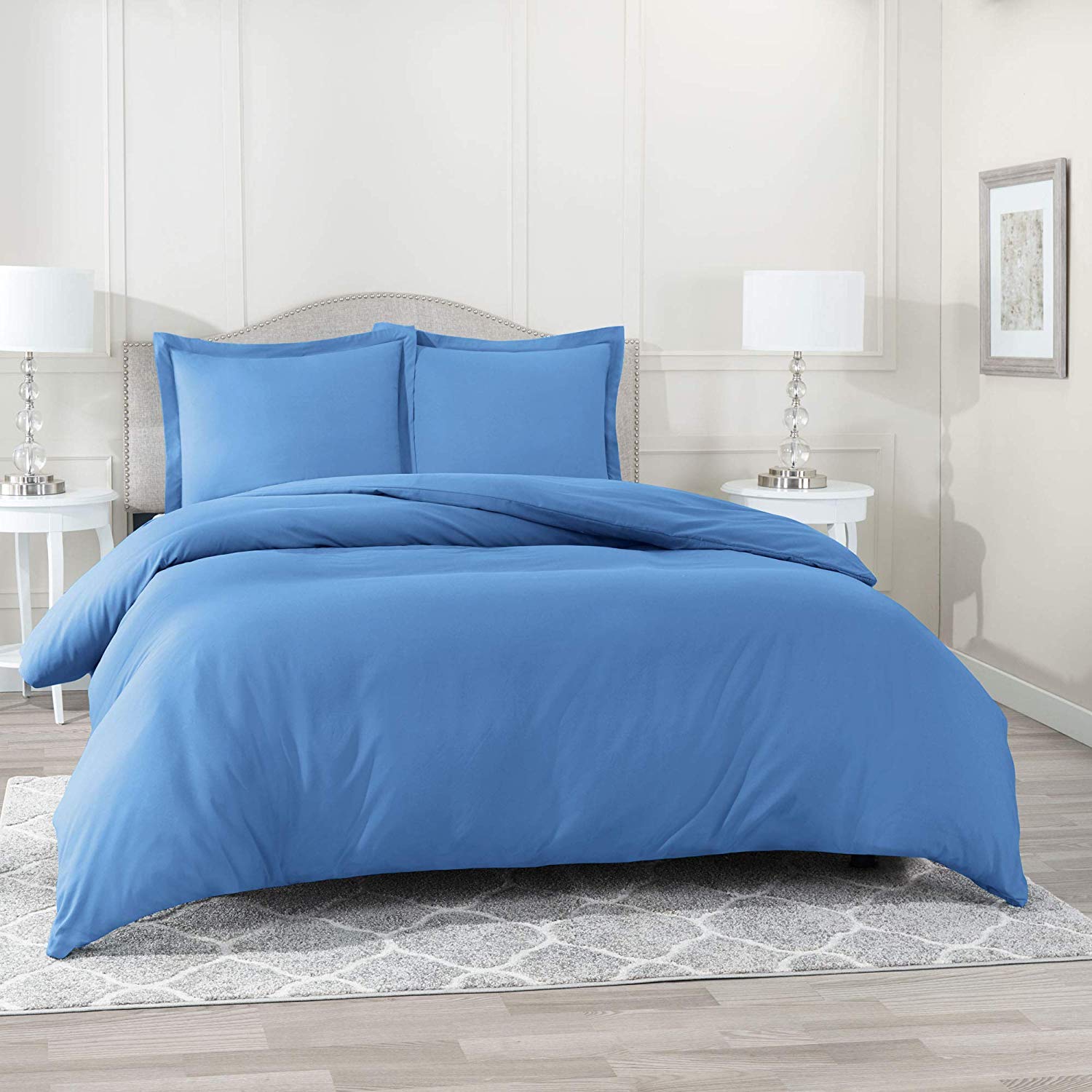 Premium 300 GSM Organic Cotton Duvet Cover & Comforter Set - 500 Thread Count, Navy Blue Twin, 2-Piece Bedding Set for Ultimate Comfort | Perfect for Guest Rooms, Dorms & Cozy Bedrooms