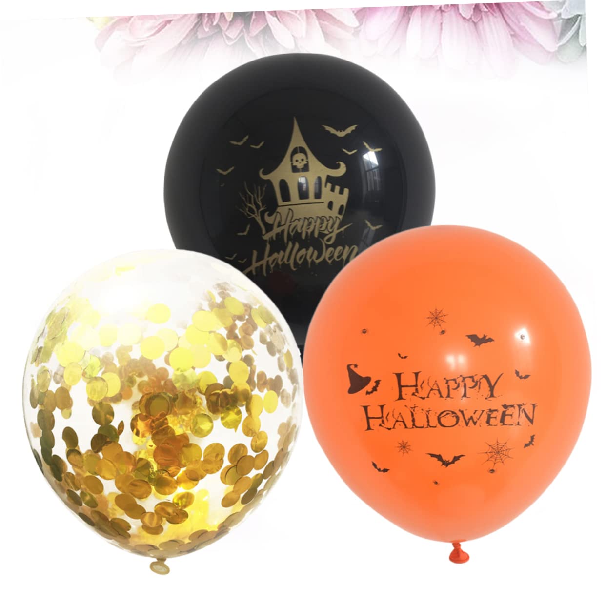 Abaodam 15-Piece Halloween Balloon Set - Latex Balloons with Confetti for Party Decorations | Perfect for Halloween Parties, Home Decor & Spooky Celebrations