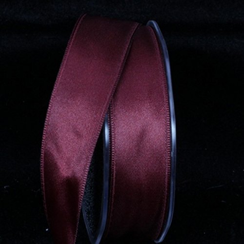 Bordeaux Brown Double Face Solid Wired Craft Ribbon - 1 Inch x 44 Yards - Perfect for Gift Wrapping, Floral Arrangements, DIY Crafts, and Home Decor