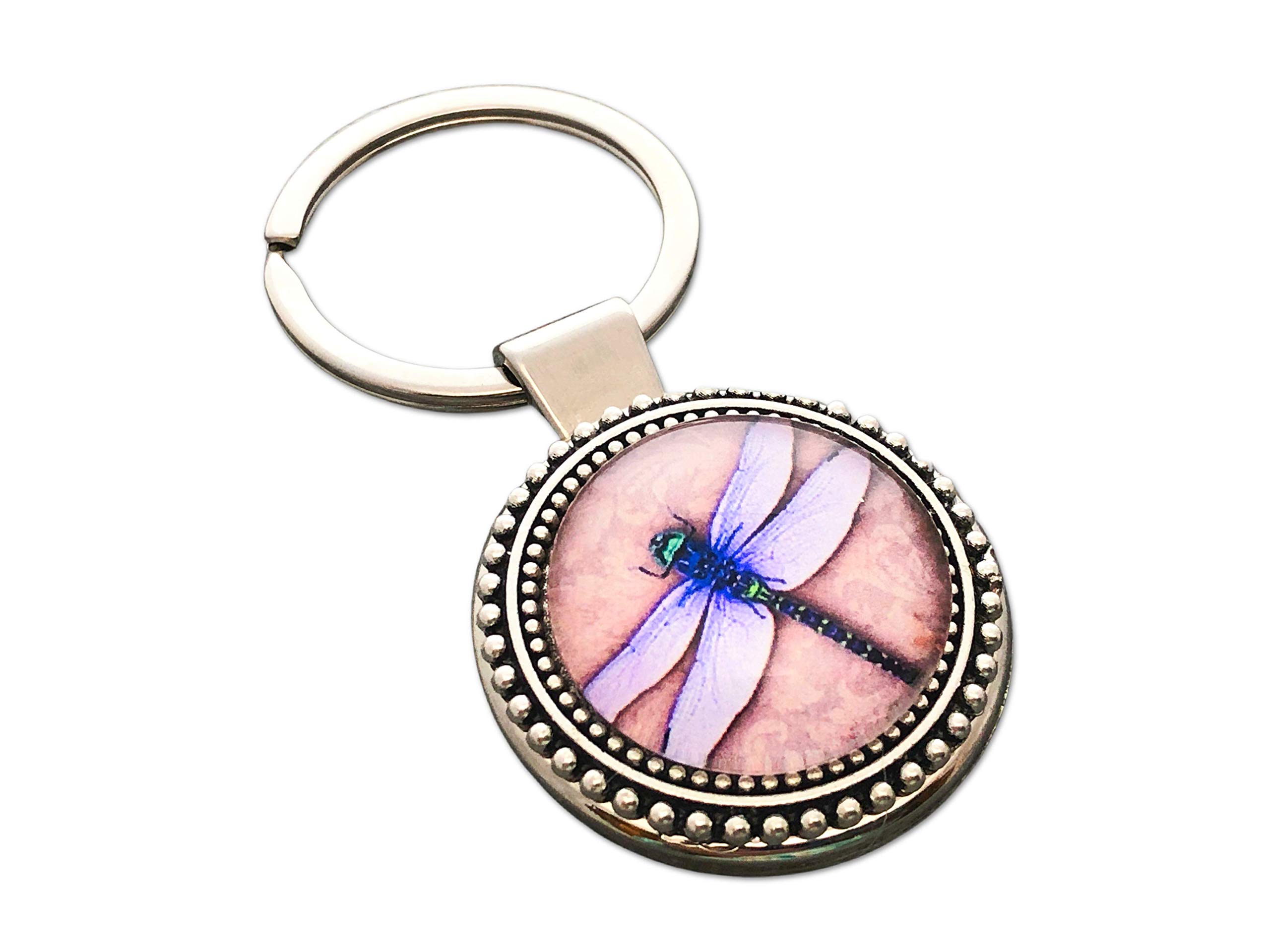 Handmade Lavender Dragonfly Keychain for Women - Cute Gifts for Her, Unique Accessories for Purse, Bag, Keys - Perfect for Birthday, Anniversary, Mother's Day