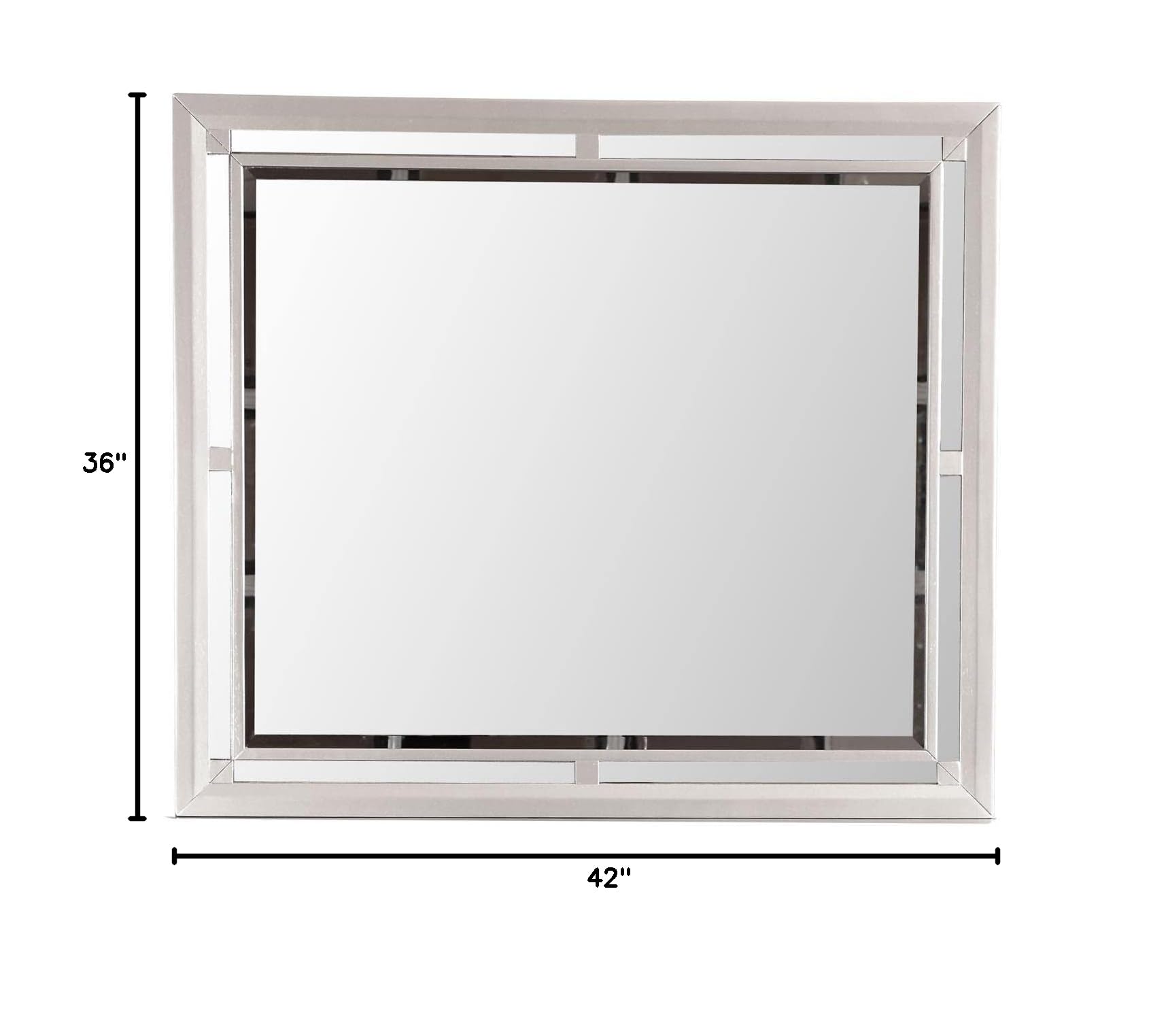 Alana Modern Rectangle Framed Dresser Mirror PF-G6800-M - Elegant Vanity Mirror for Bedroom & Bathroom Decor