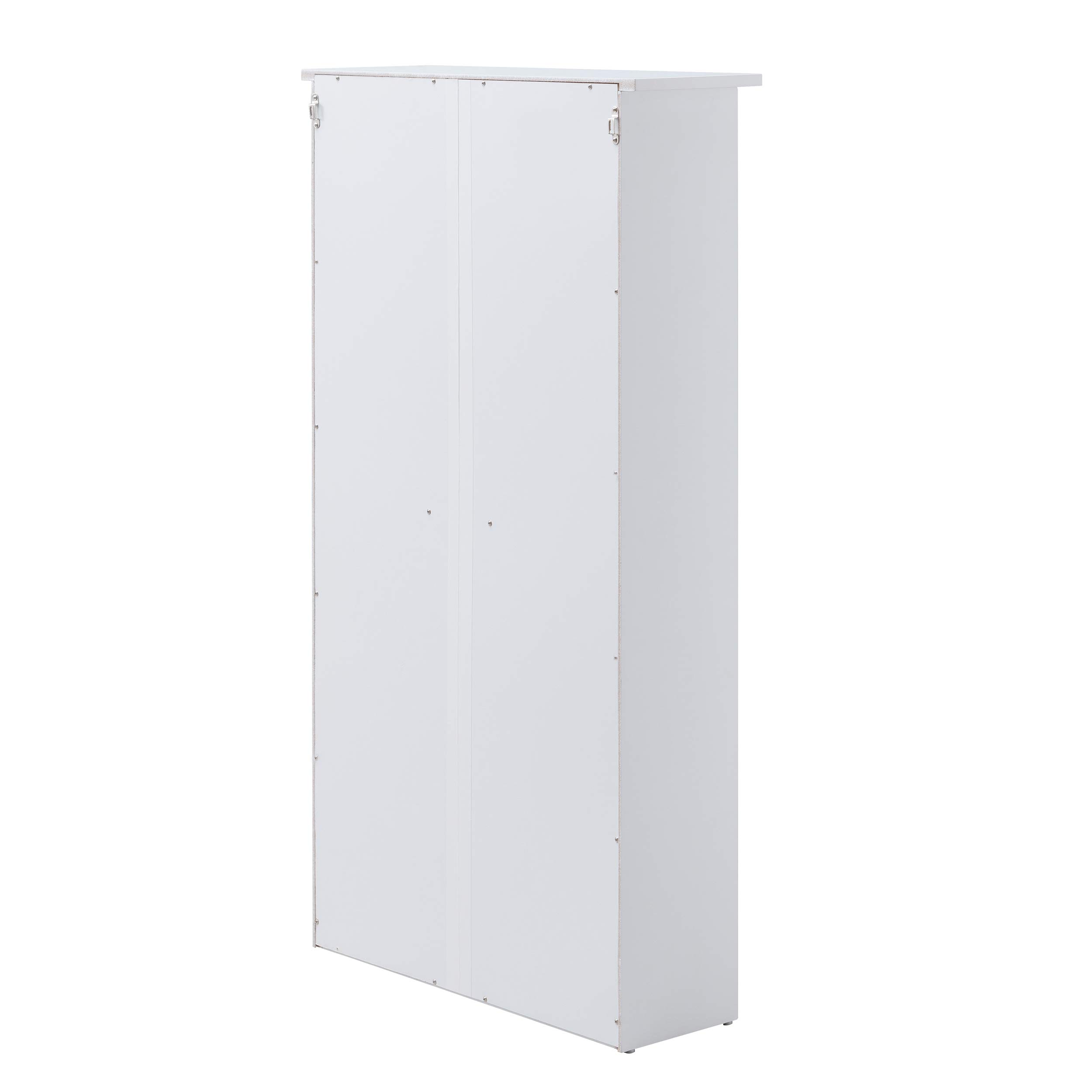 SEI Furniture White Adjustable Shelf Window Pane Display Storage Cabinet - Perfect for Living Room, Bedroom, or Office Organization