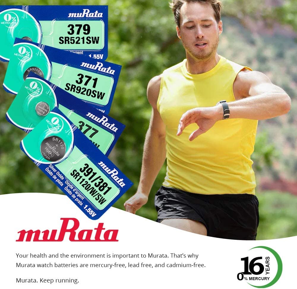 Murata 315 SR716SW 1.55V Silver Oxide Watch Battery (2-Pack) - Replacement for Sony 315, Renata 315, Maxell 315 - Perfect for Watches, Calculators, Medical Devices & Small Electronics