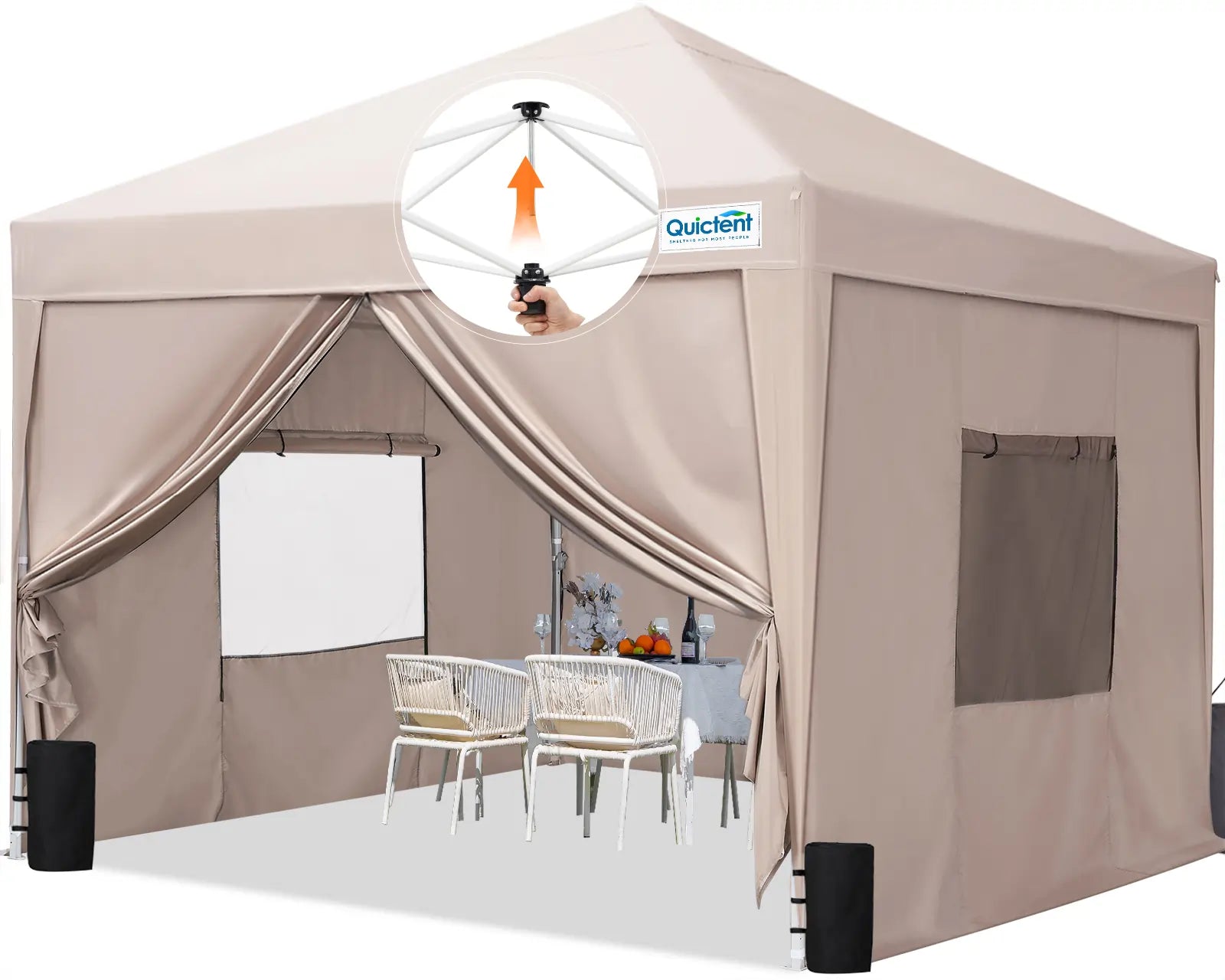 8' x 8' Pop Up Privacy Canopy Tent with Removable Side Walls - Perfect for Outdoor Events, Beach Parties, and Backyard Gatherings