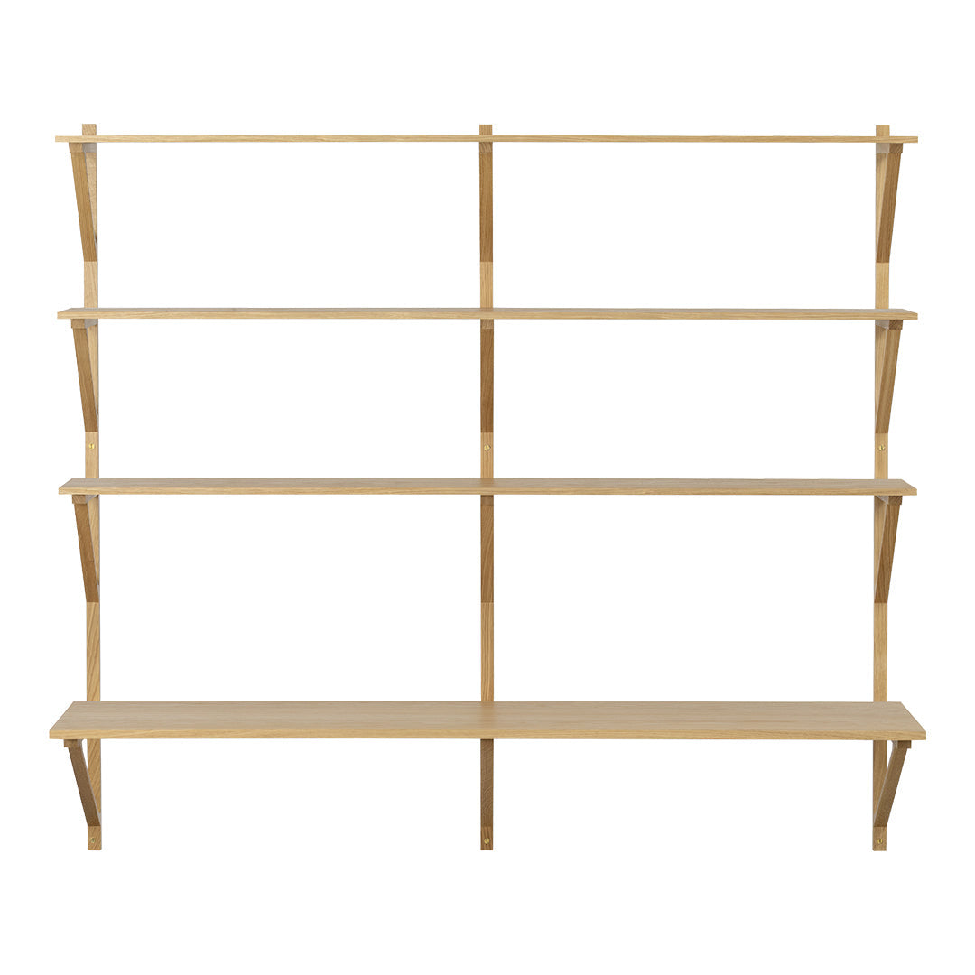 BM29 2-Wide Shelf with Desk - Space-Saving Home Office Storage Solution for Small Spaces & Apartments