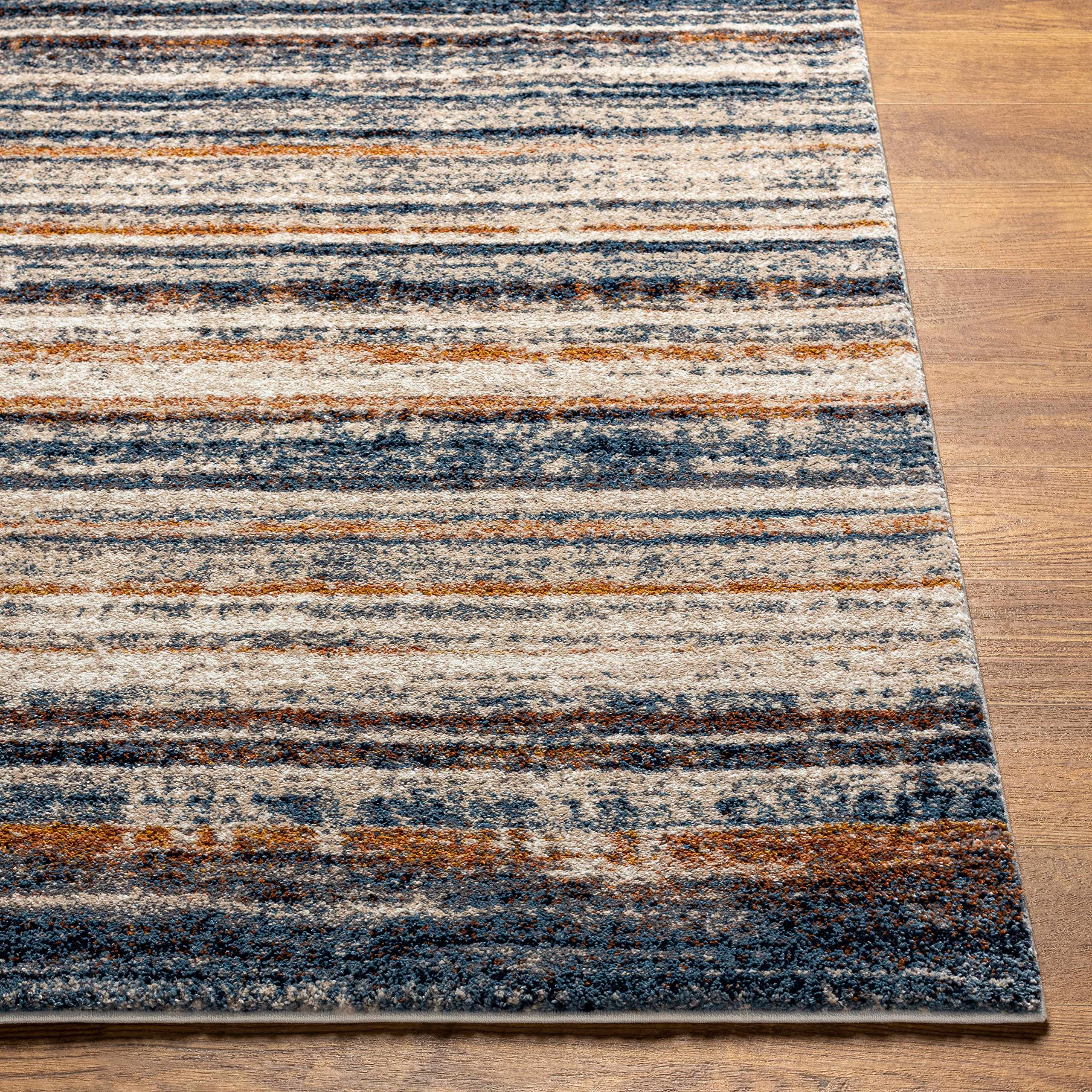 Premium Hauteloom Dumaguil Area Rug - Soft High Pile Living Room & Bedroom Carpet - Blue, Yellow, Brown 7'10