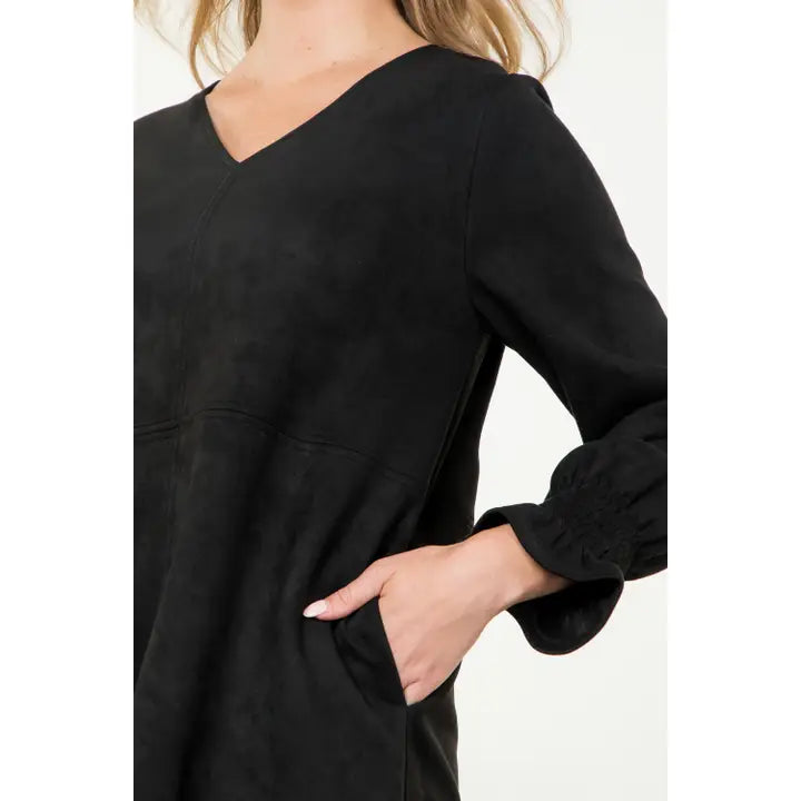 Long Sleeve Suede Dress for Women - Soft & Stylish Fall/Winter Outfit (Multiple Colors) | Sale $47.20 | Perfect for Office, Date Night & Holiday Parties