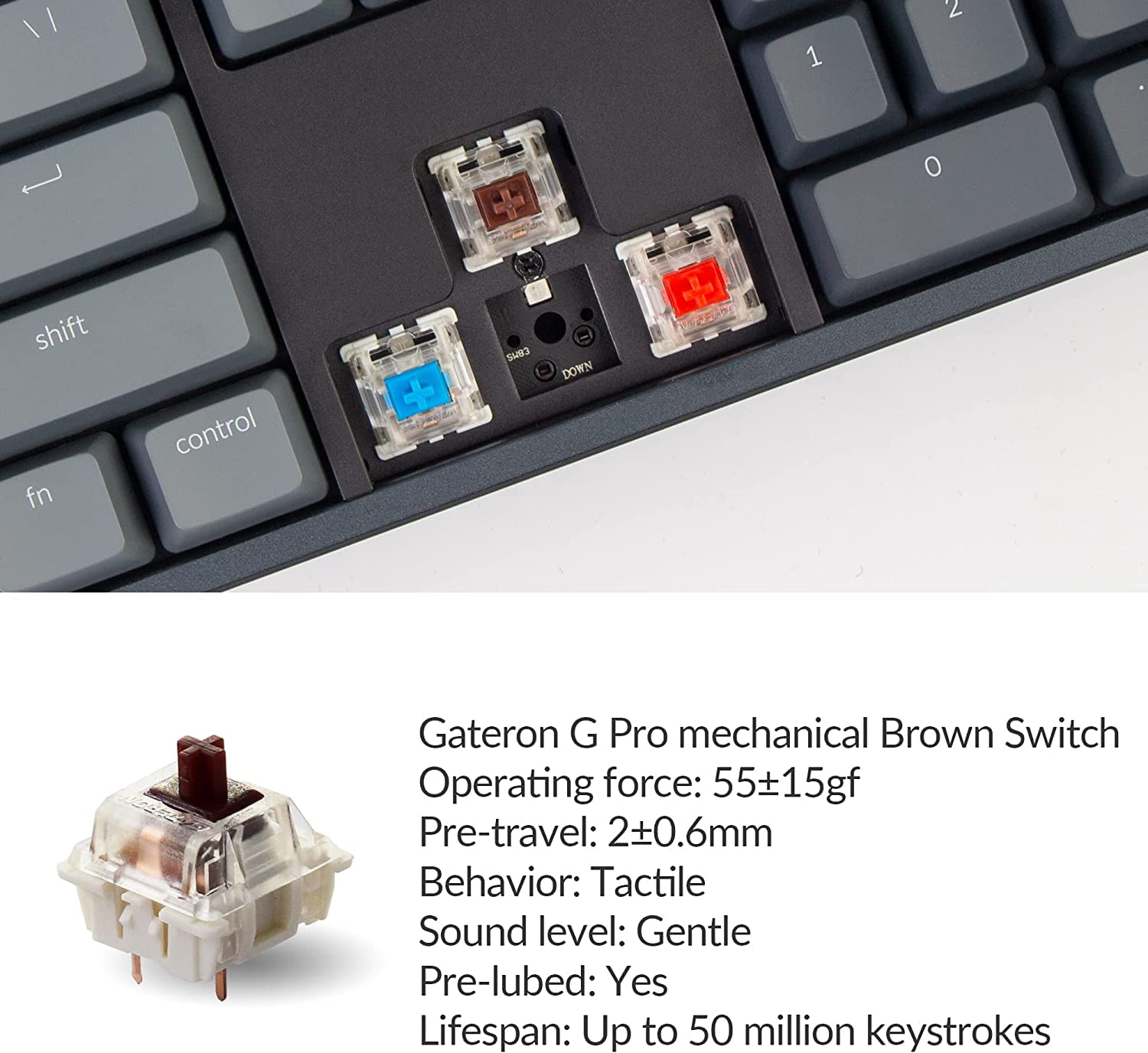 Keychron K10 Wireless Mechanical Keyboard - Bluetooth/USB Wired, Gateron G Pro Brown Switches, Aluminum Frame, 104 Keys - Perfect for Office, Gaming & Typing Enthusiasts