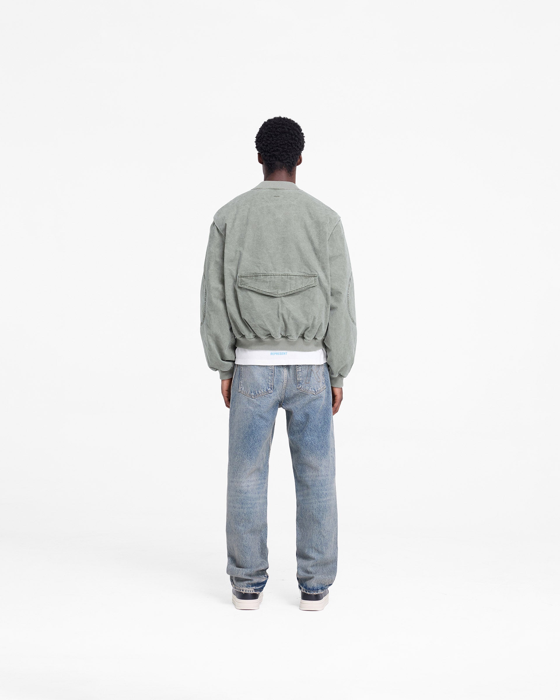 Men's Khaki Inset Sleeve Bomber Jacket - Lightweight Casual Outerwear for Streetwear & Fall Layering