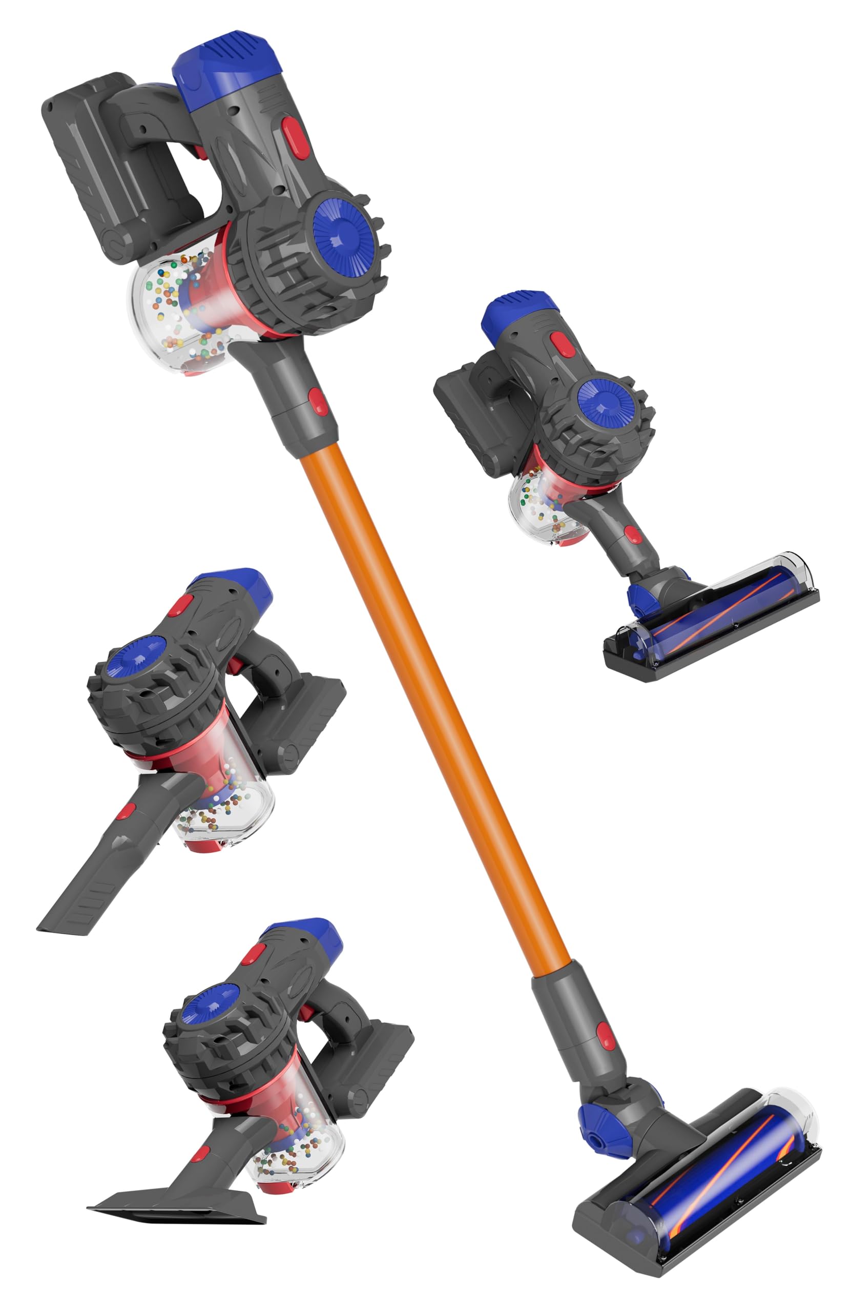 Kids Cordless Toy Vacuum Cleaner with Real Suction & Attachments - Fun Pretend Play Housekeeping Set for Toddlers Age 3+ | Perfect for Early Learning & Indoor Cleaning Games